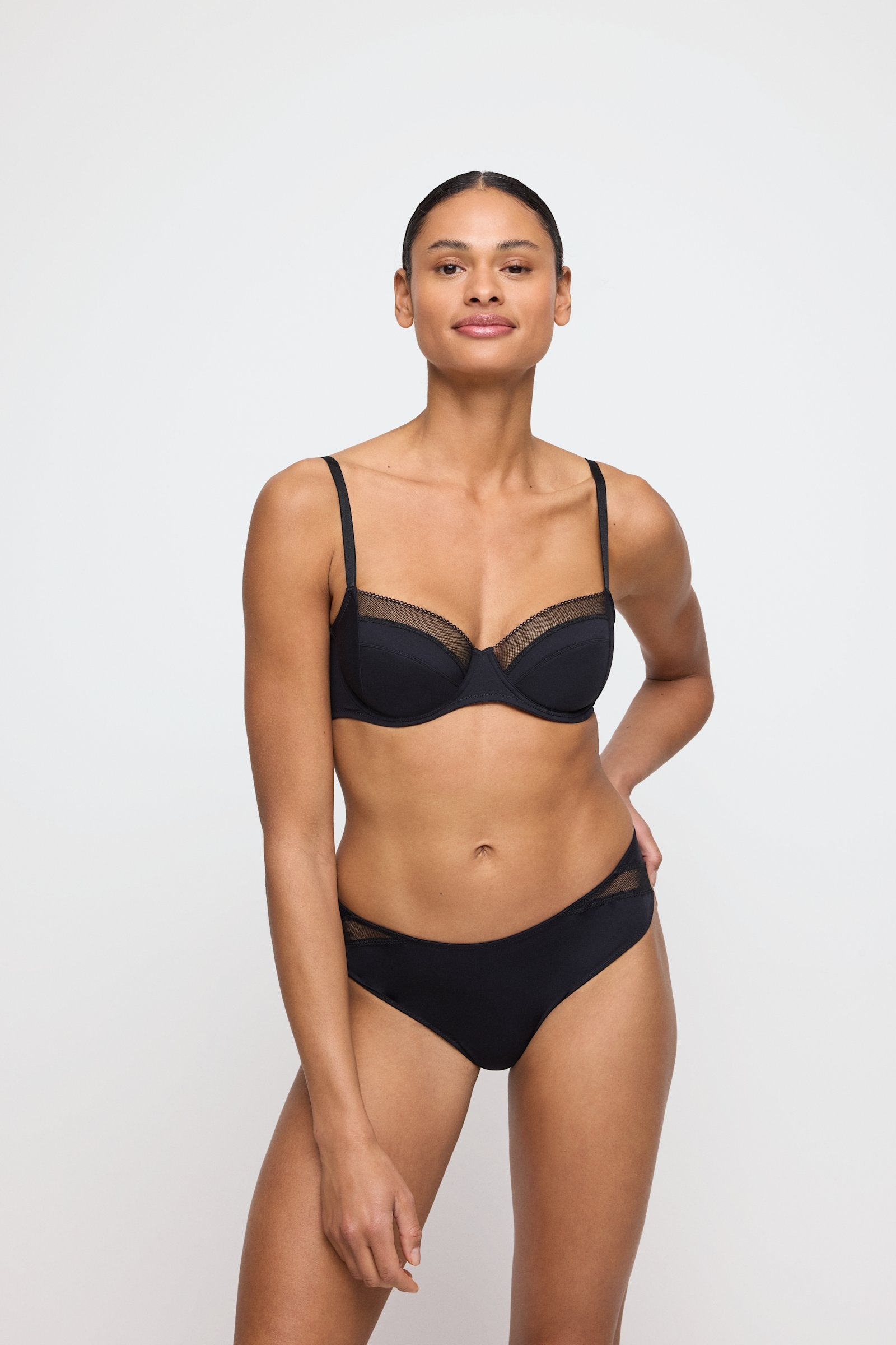 Marie Jo Milao Hotpant styled on model in Black