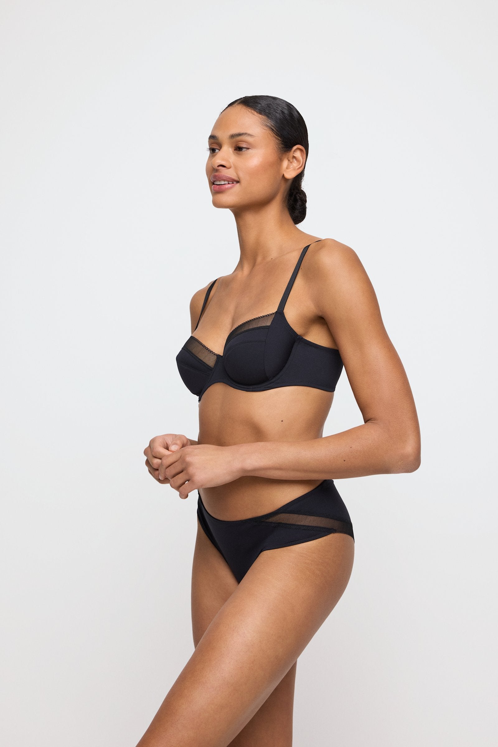 Marie Jo Milao Hotpant styled on model in Black
