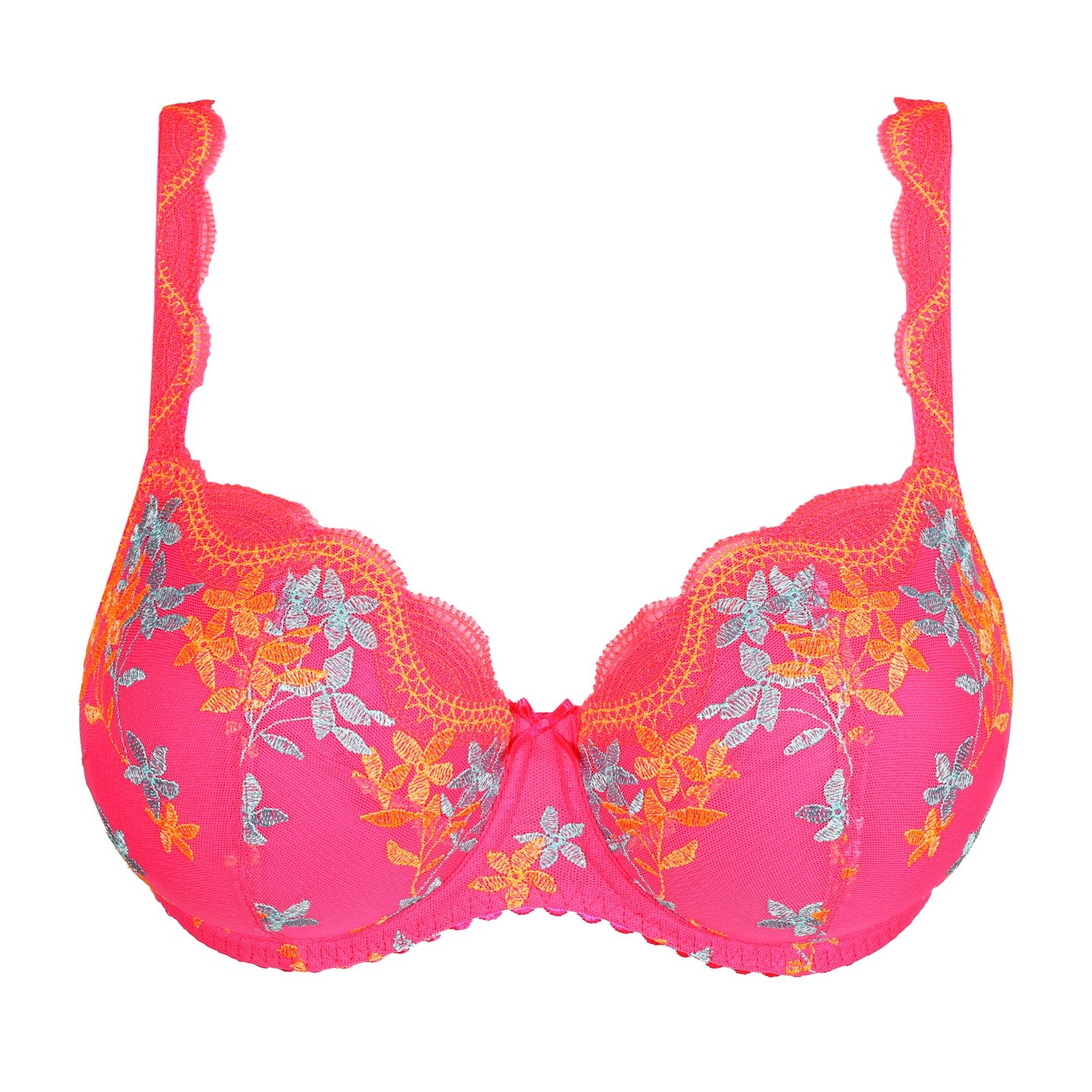PrimaDonna Cala Luna Padded Balcony Bra flat lay in Blogger Pink