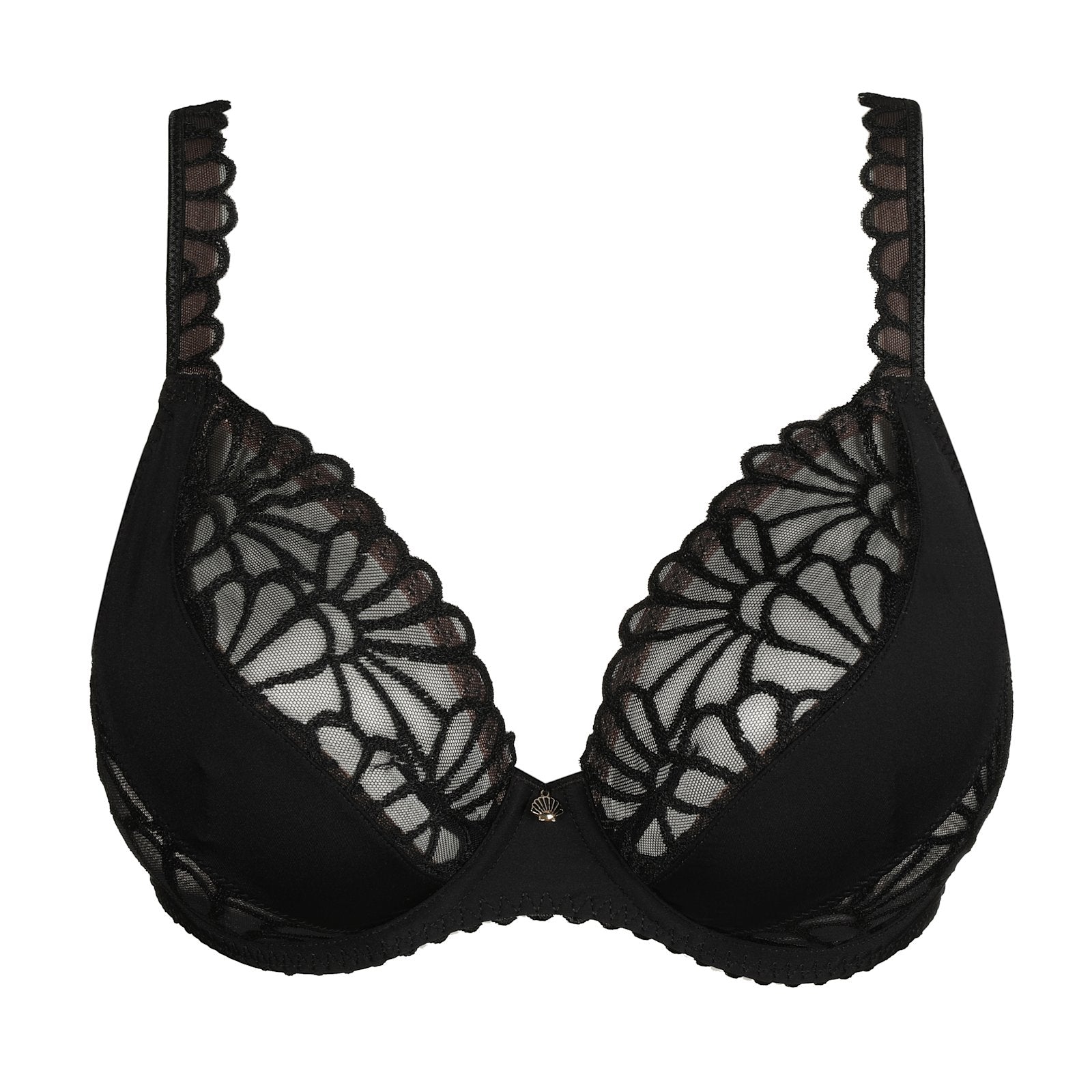 PrimaDonna Gallipoli Plunge Bra flat lay in Black