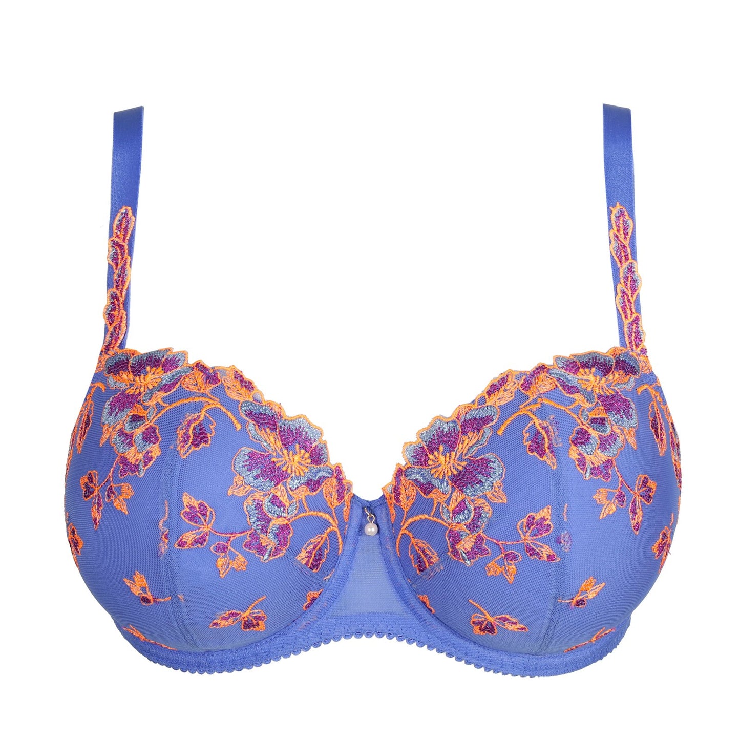 PrimaDonna Lenca Padded Balcony Bra flat lay in Blue Eyes