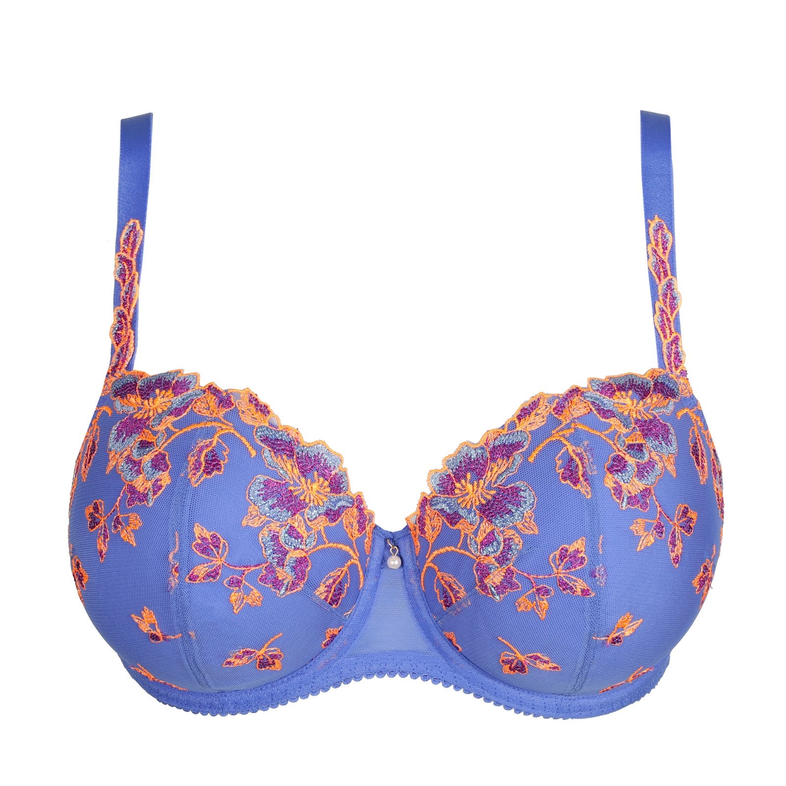 PrimaDonna Lenca Padded Balcony Bra flat lay in Blue Eyes