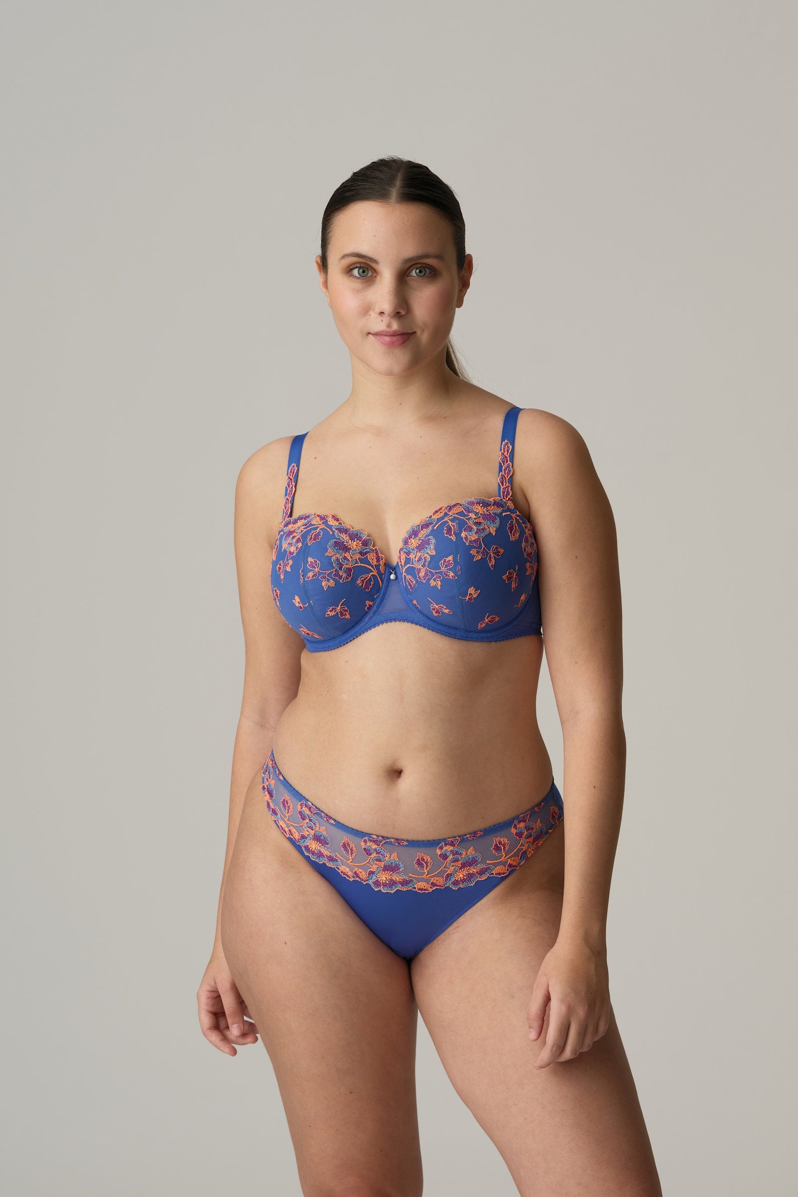 PrimaDonna Lenca Padded Balcony Bra on model in Blue Eyes