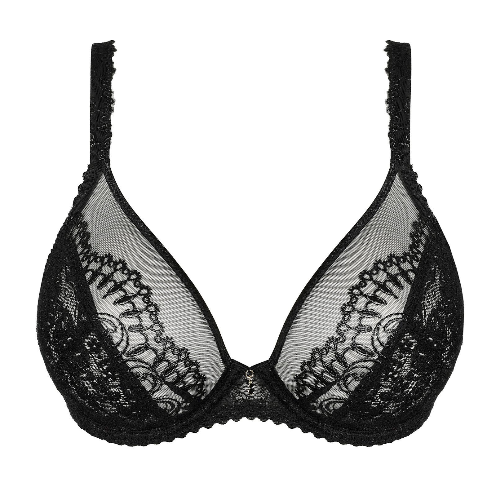 PrimaDonna Shimla Plunge Bra flat lay in Black
