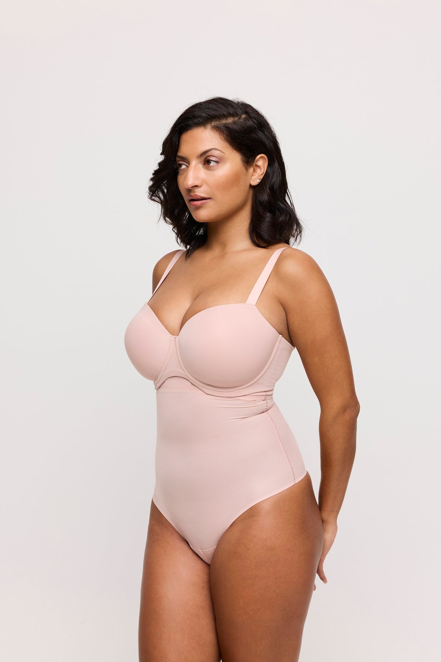 PrimaDonna Figuras Padded Balcony Bra on model in Powder Rose