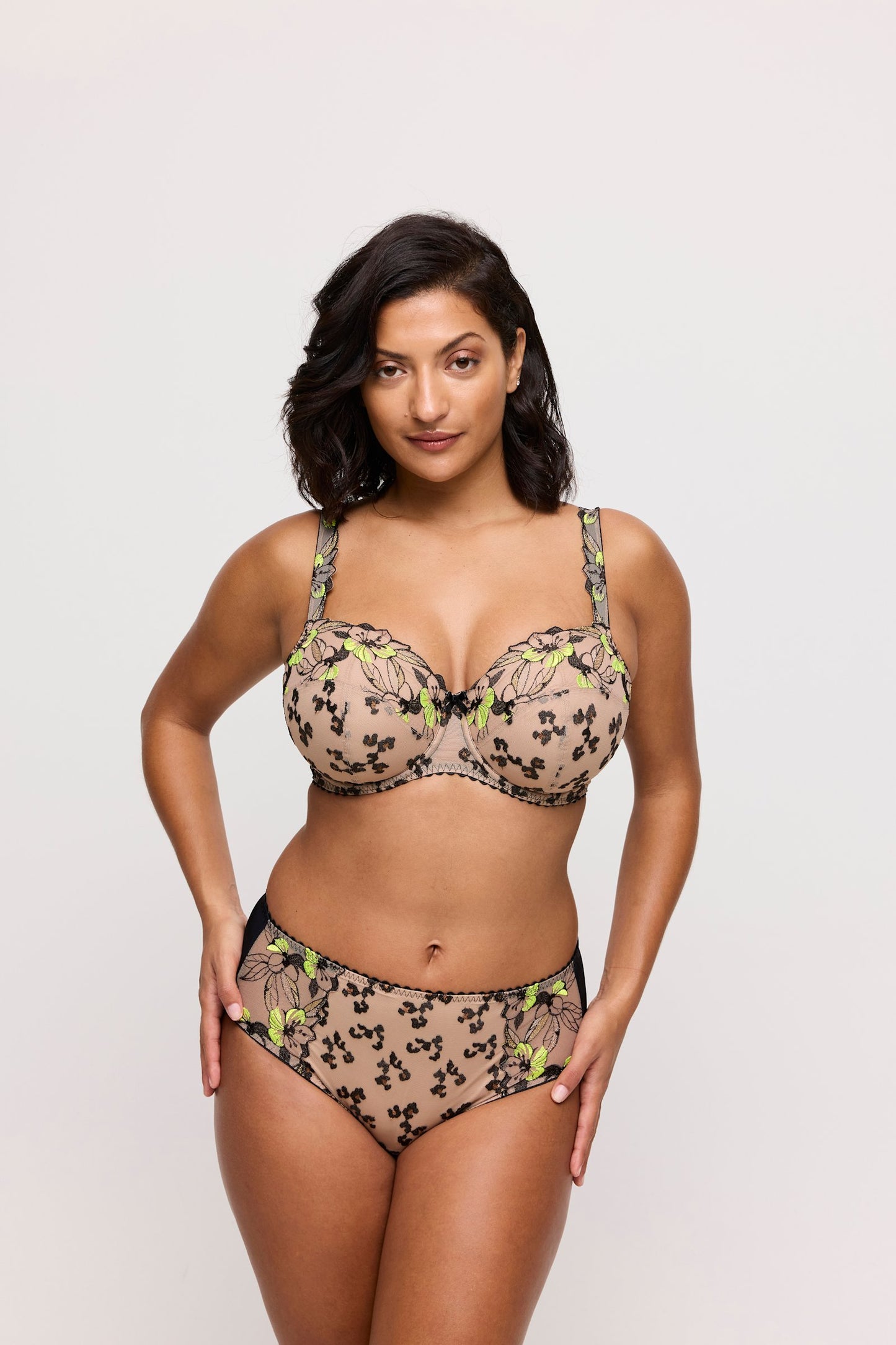 PrimaDonna Manali Padded Balcony Bra on model in Wild Bloom