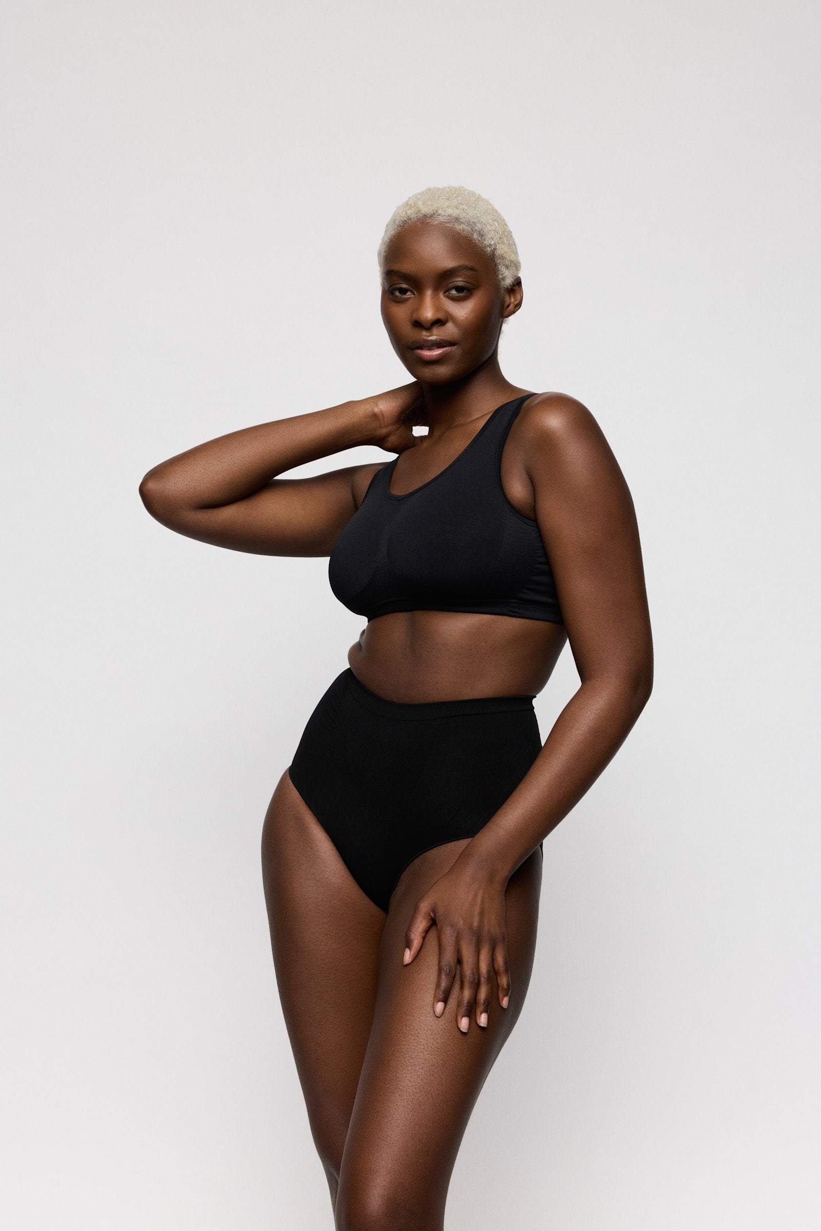 PrimaDonna Nudda Shapewear High Brief on model in Black