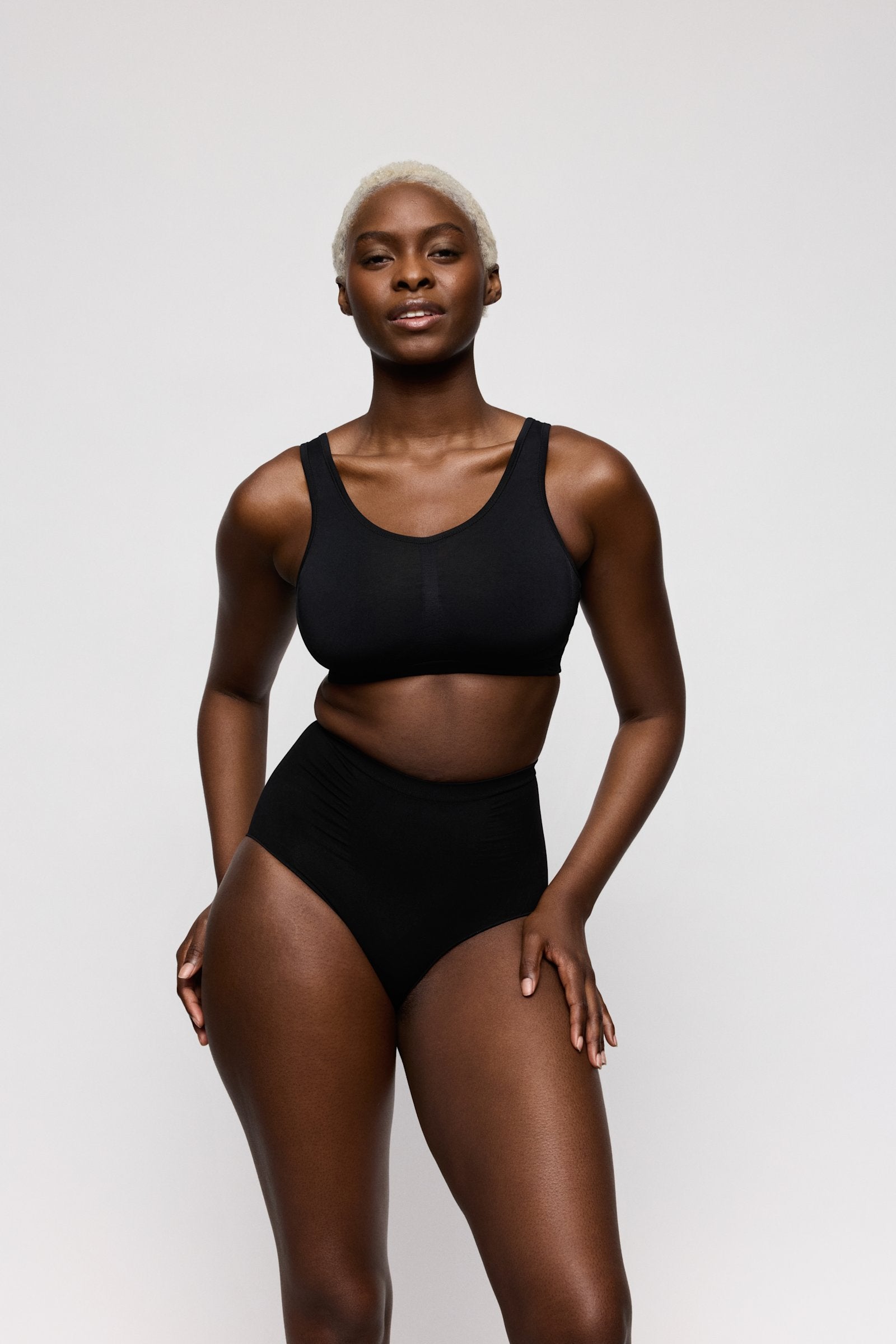 PrimaDonna Nudda Shapewear High Brief on model in Black