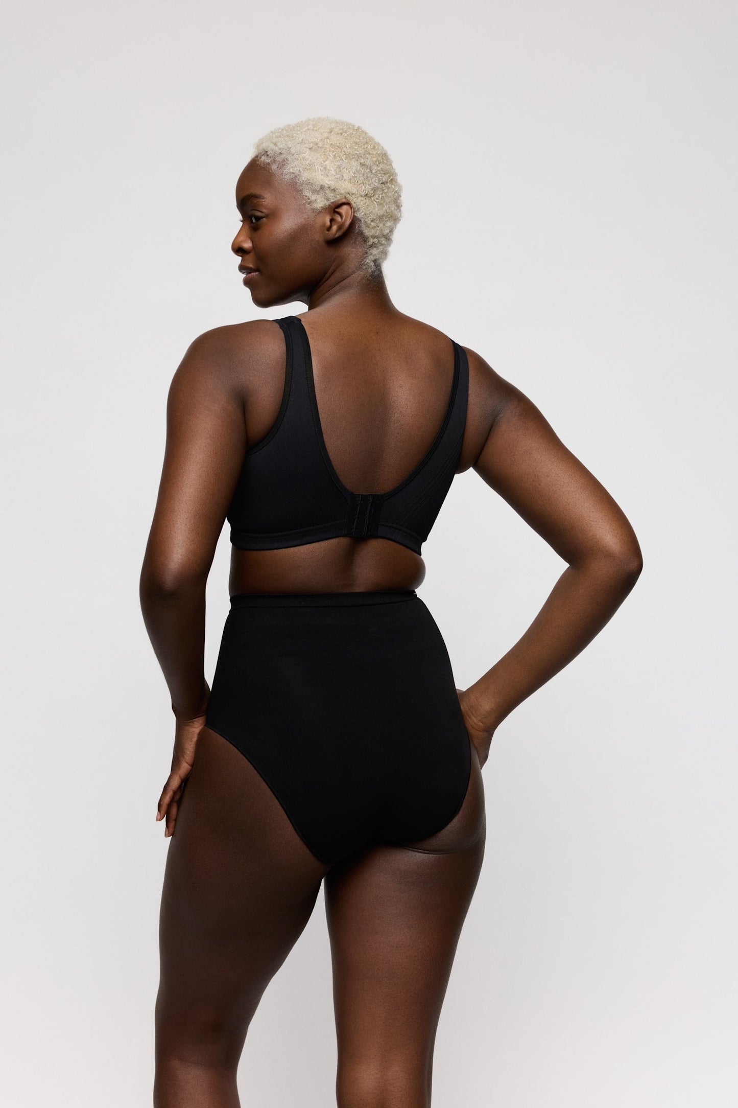 PrimaDonna Nudda Shapewear High Brief on model in Black