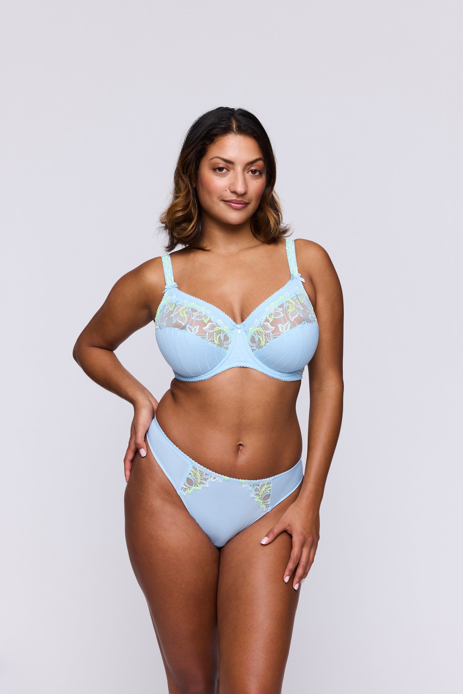 PrimaDonna Deauville Thong on model in Milky Blue