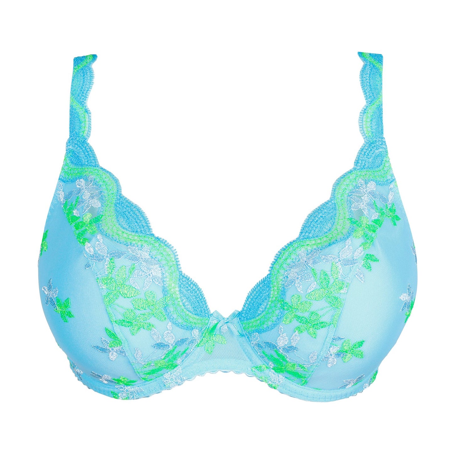 PrimaDonna Cala Luna Padded Plunge Bra flat lay in Ice Dream