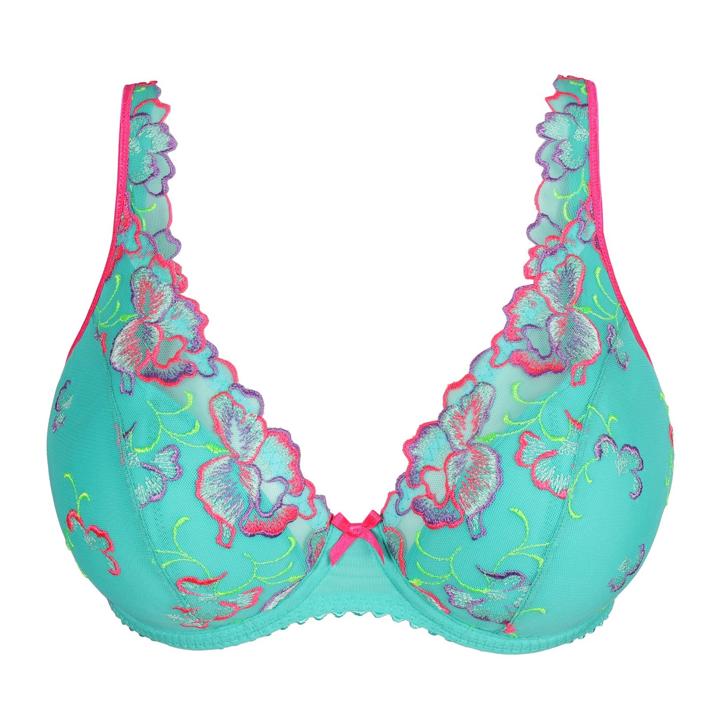 PrimaDonna Devdaha Padded Plunge Bra flat lay in Mermaid