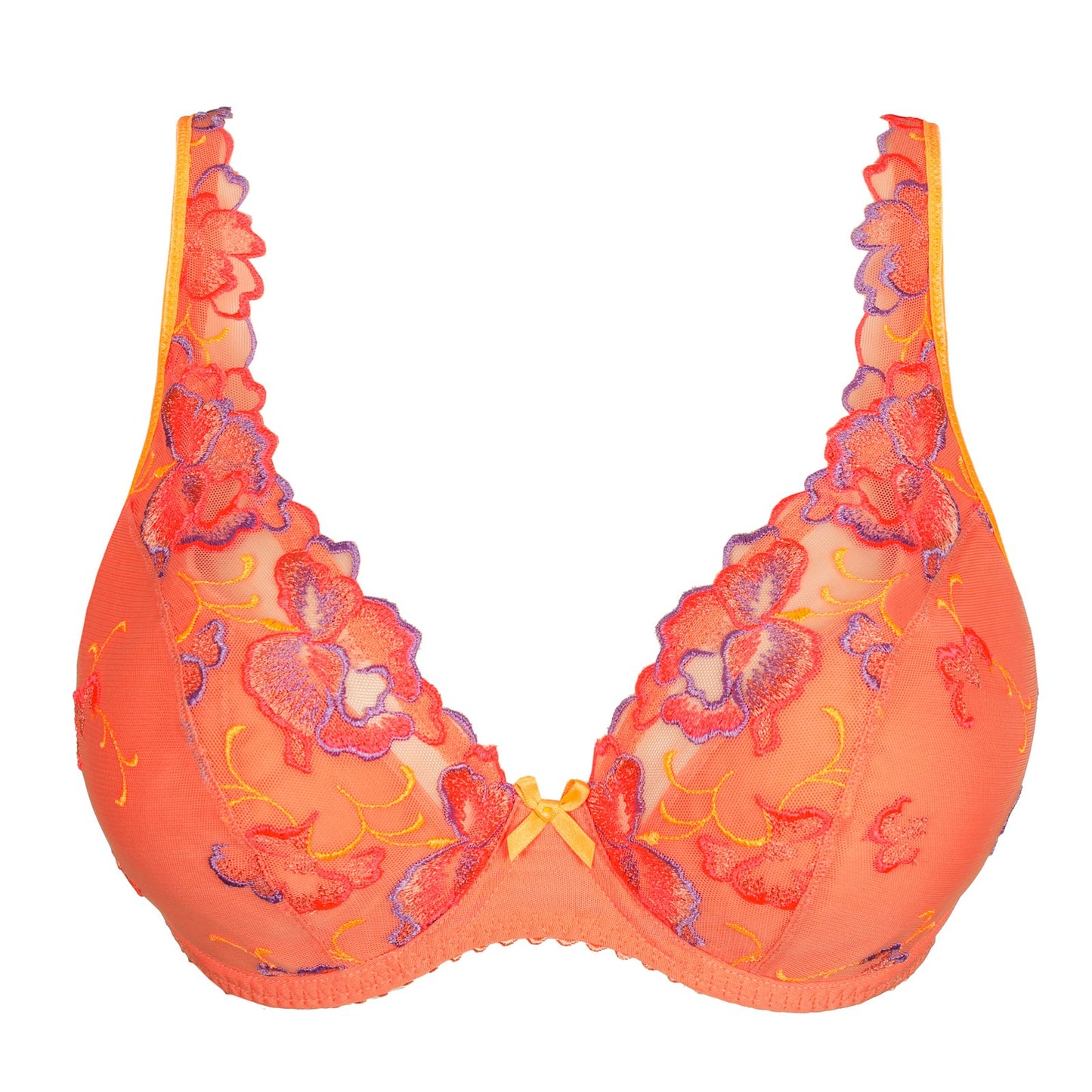 PrimaDonna Devdaha Padded Plunge Bra flat lay in Sunset Blush