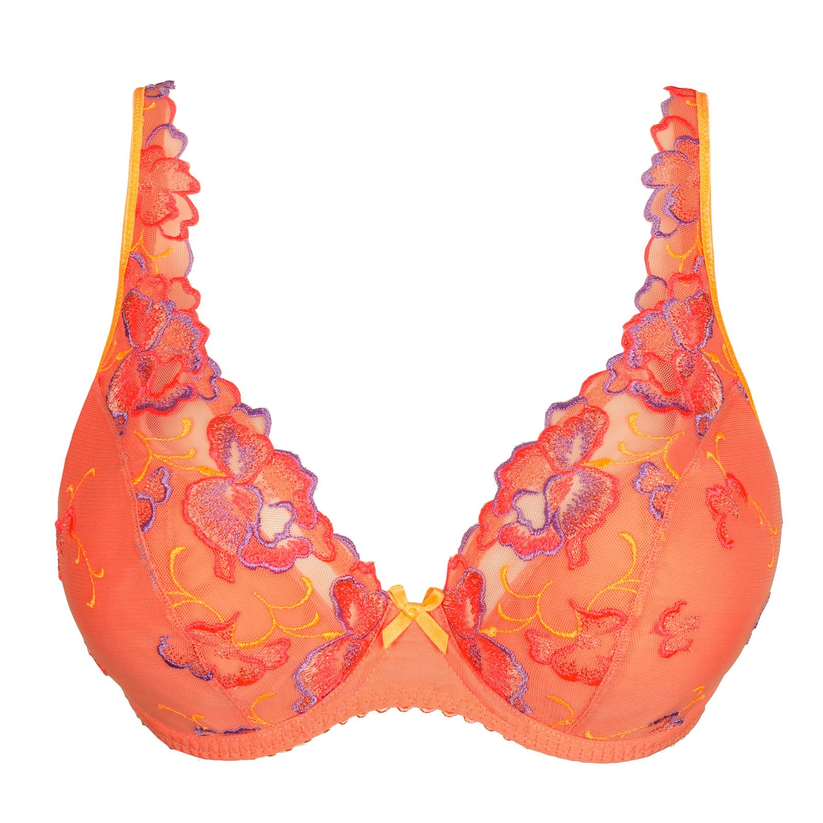 PrimaDonna Devdaha Padded Plunge Bra flat lay in Sunset Blush