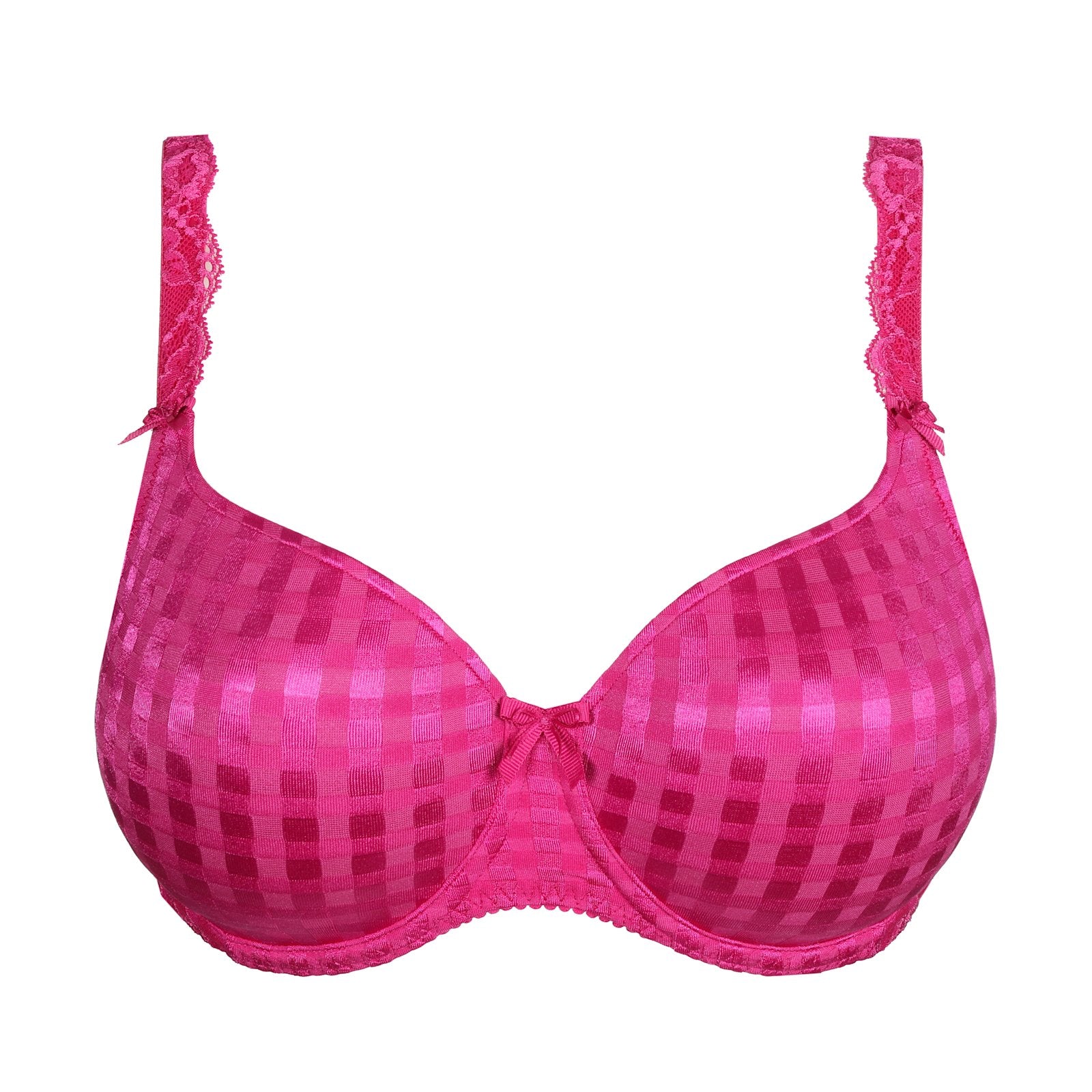 PrimaDonna Madison Plunge Bra flat lay in Fuchsia Fiesta