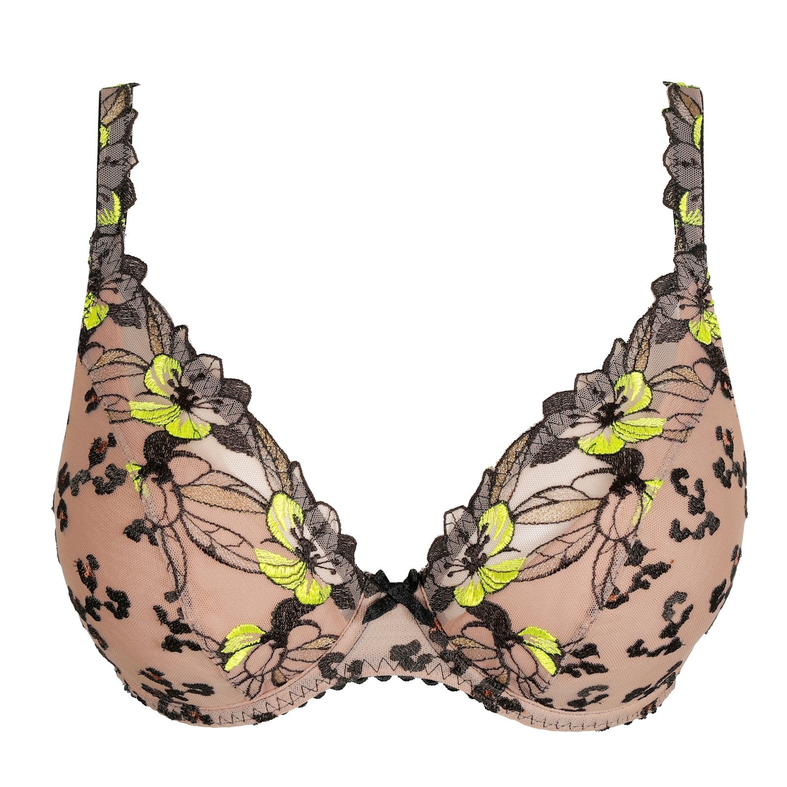 PrimaDonna Manali Padded Plunge Bra flat lay in Wild Bloom