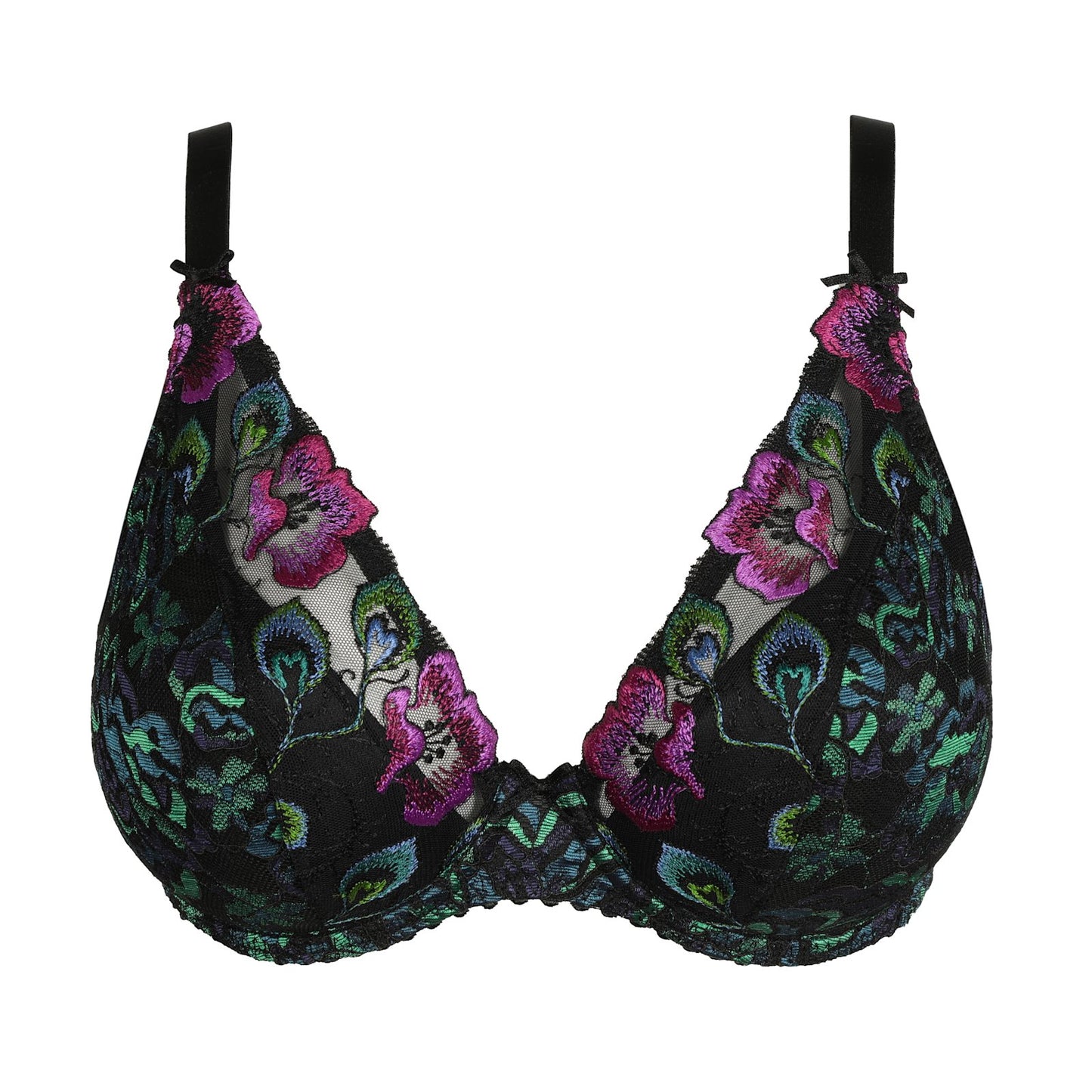 PrimaDonna San Angel Plunge Bra flat lay in Peacock Feather