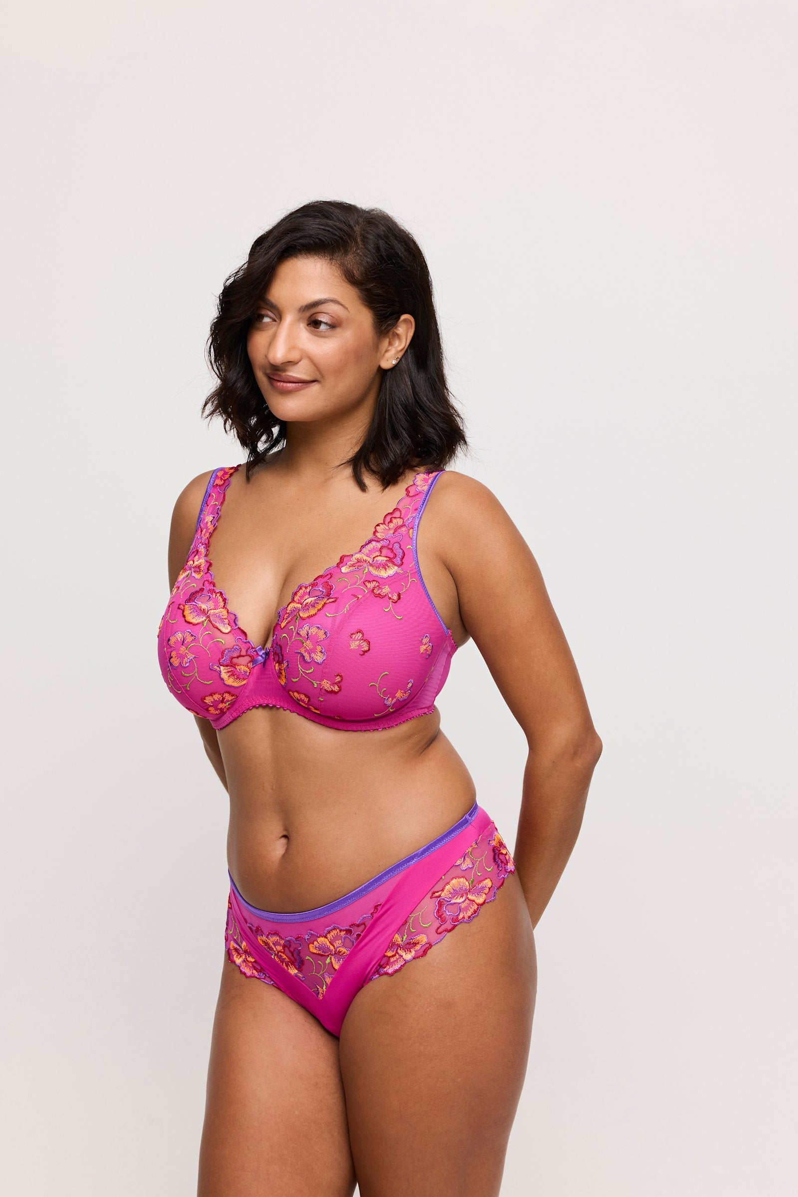 PrimaDonna Devdaha Padded Plunge Bra on model in Very Berry