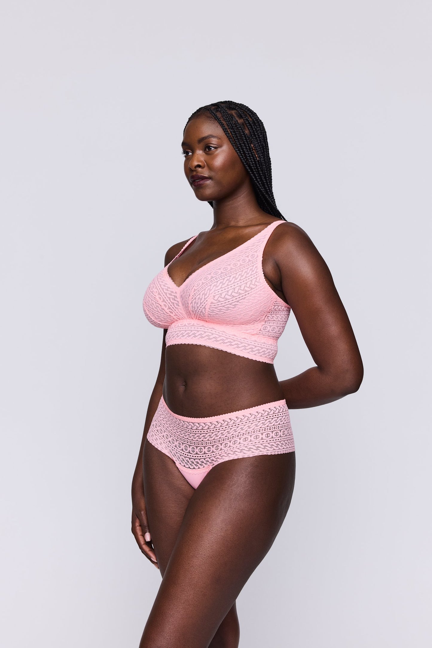 PrimaDonna Montara Bralette on model in Pink Parfait
