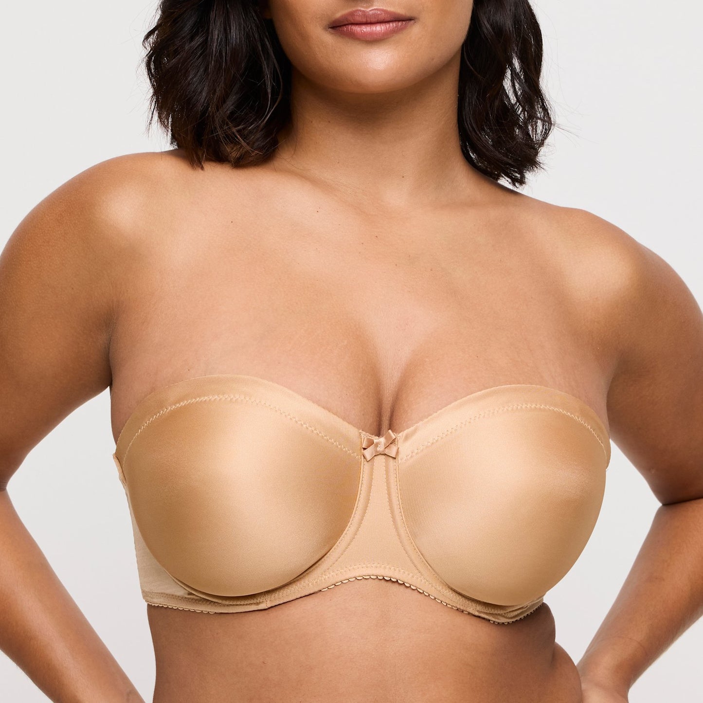 PrimaDonna Satin Strapless Bra in Cognac