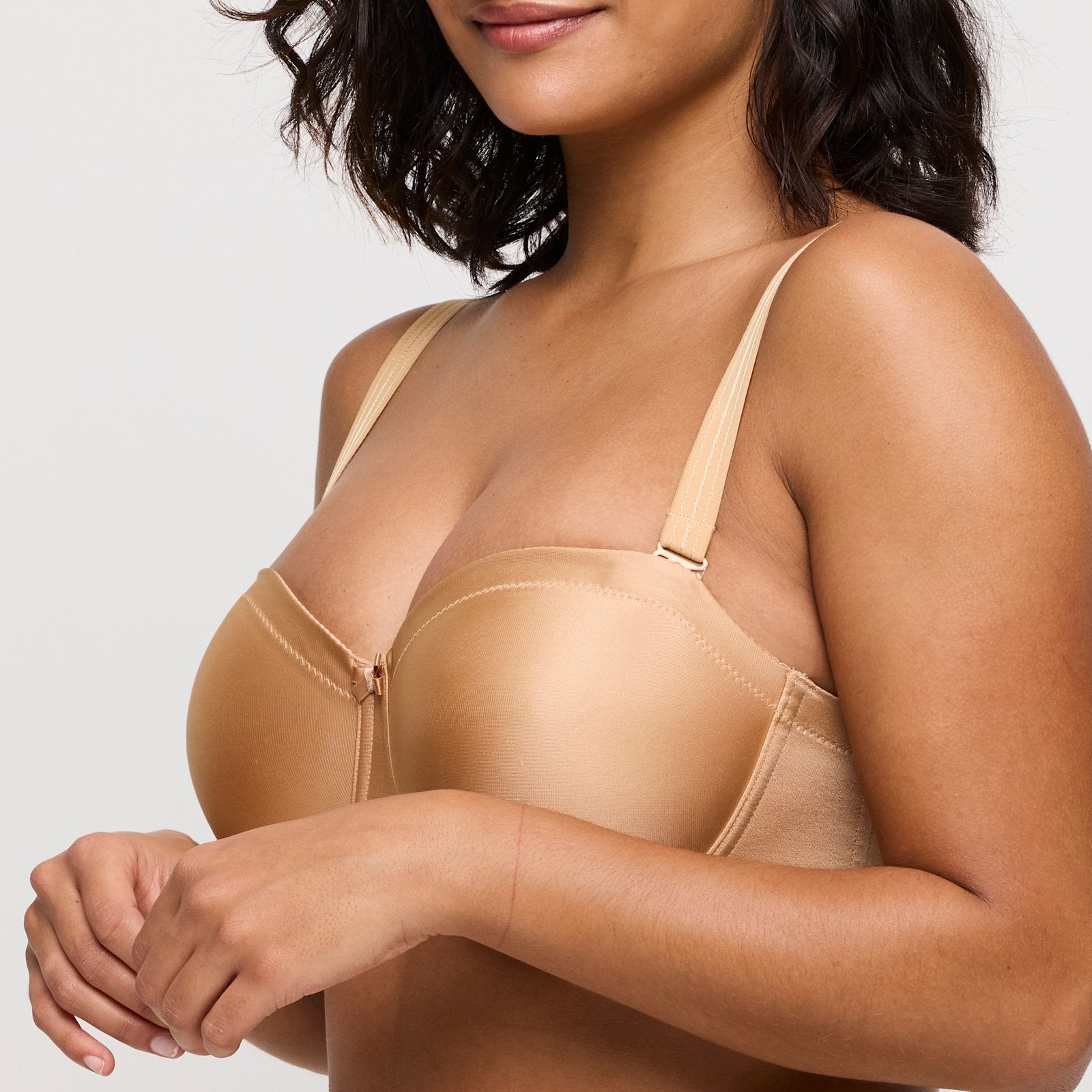 PrimaDonna Satin Strapless Bra in Cognac