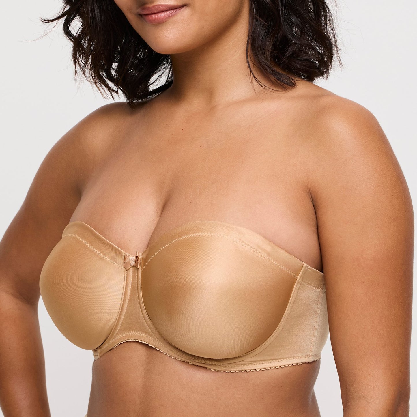 PrimaDonna Satin Strapless Bra in Cognac