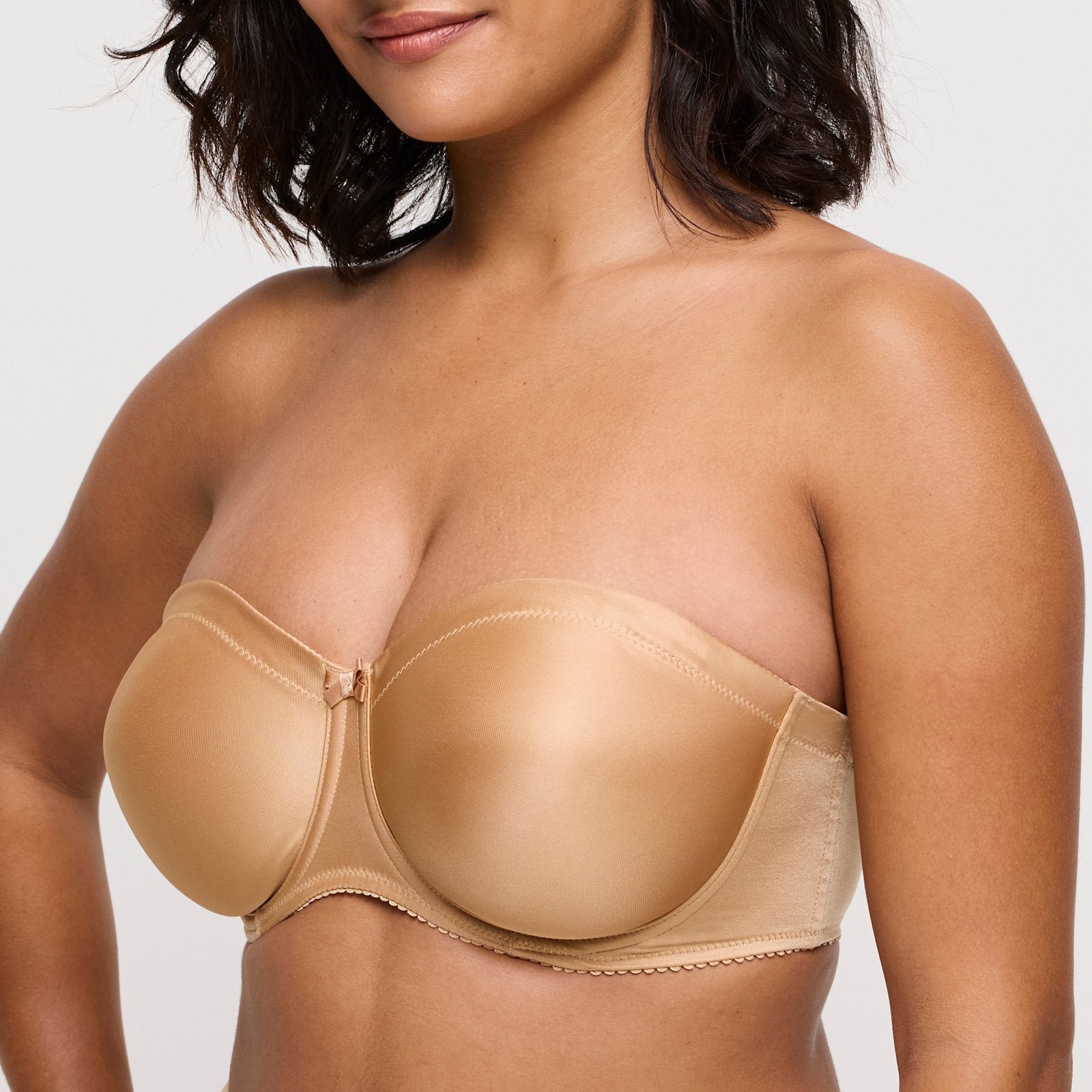 PrimaDonna Satin Strapless Bra in Cognac