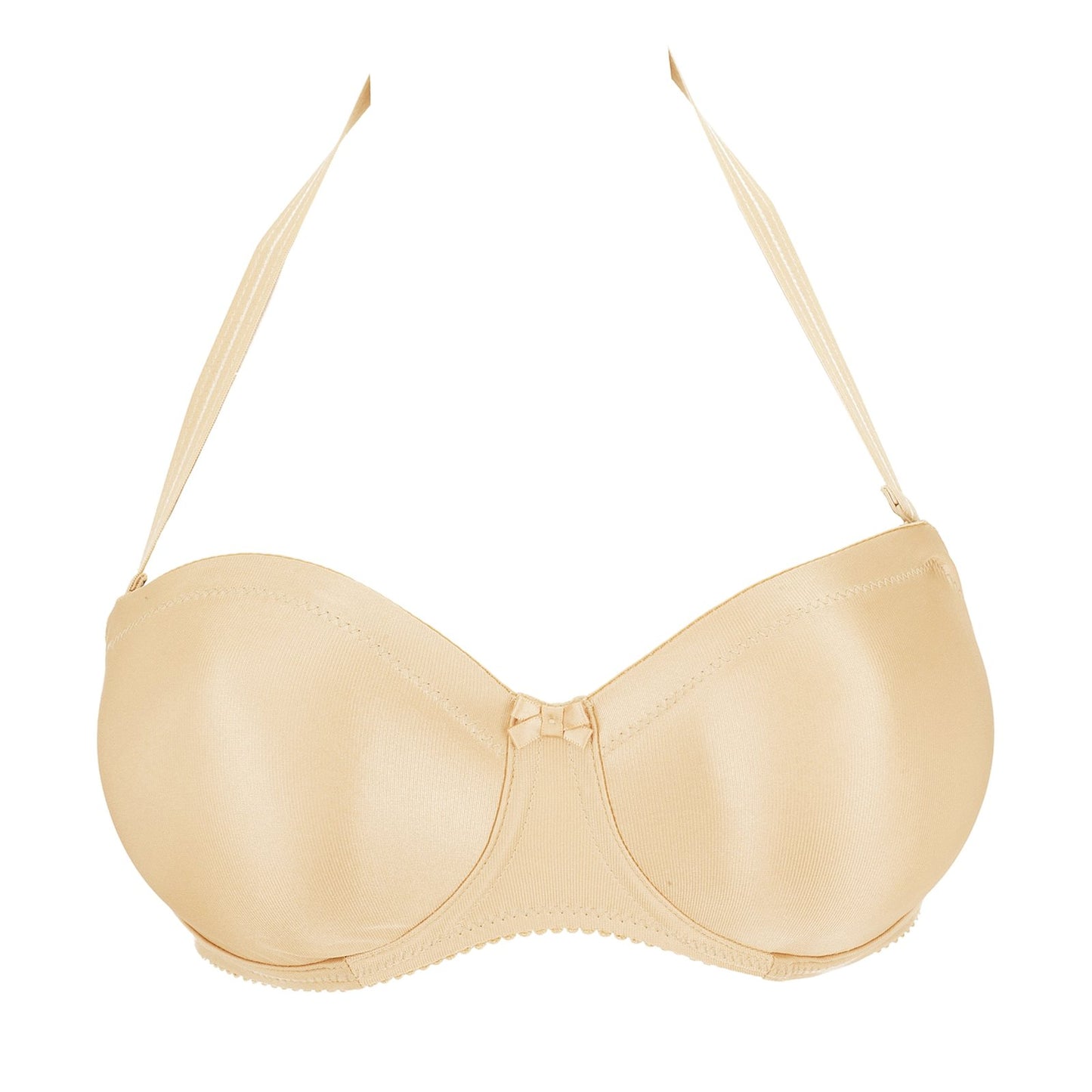 PrimaDonna Satin Strapless Bra flat lay in Cognac