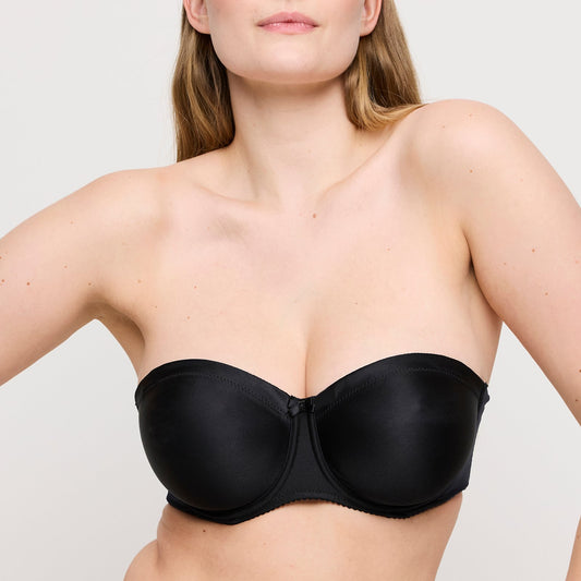 PrimaDonna Satin Strapless Bra in Black
