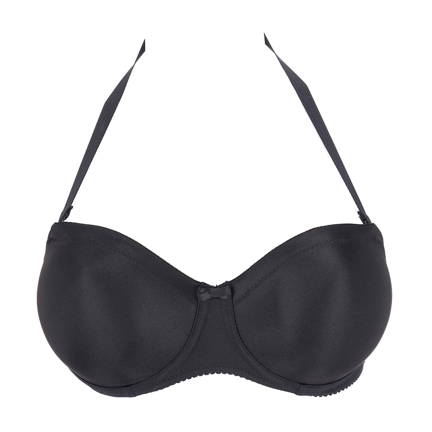 PrimaDonna Satin Strapless Bra flat lay in Black
