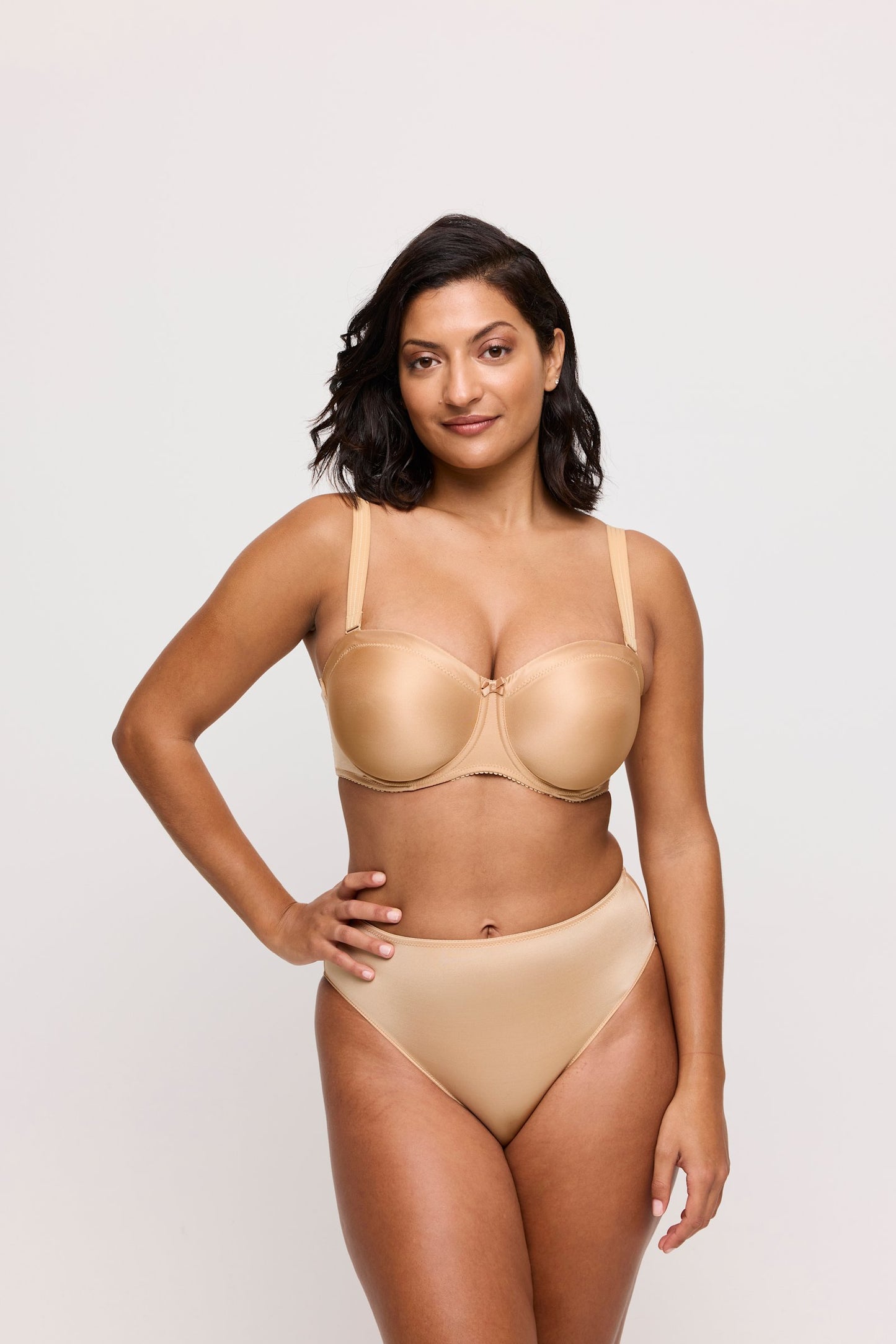 PrimaDonna Satin Full Brief on model in Cognac