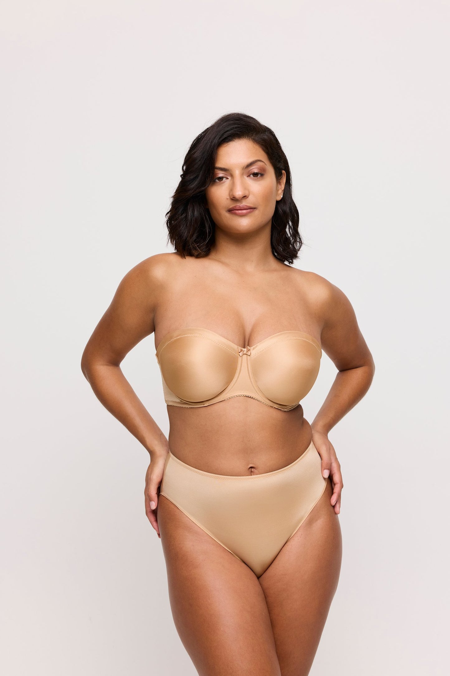 PrimaDonna Satin Full Brief on model in Cognac