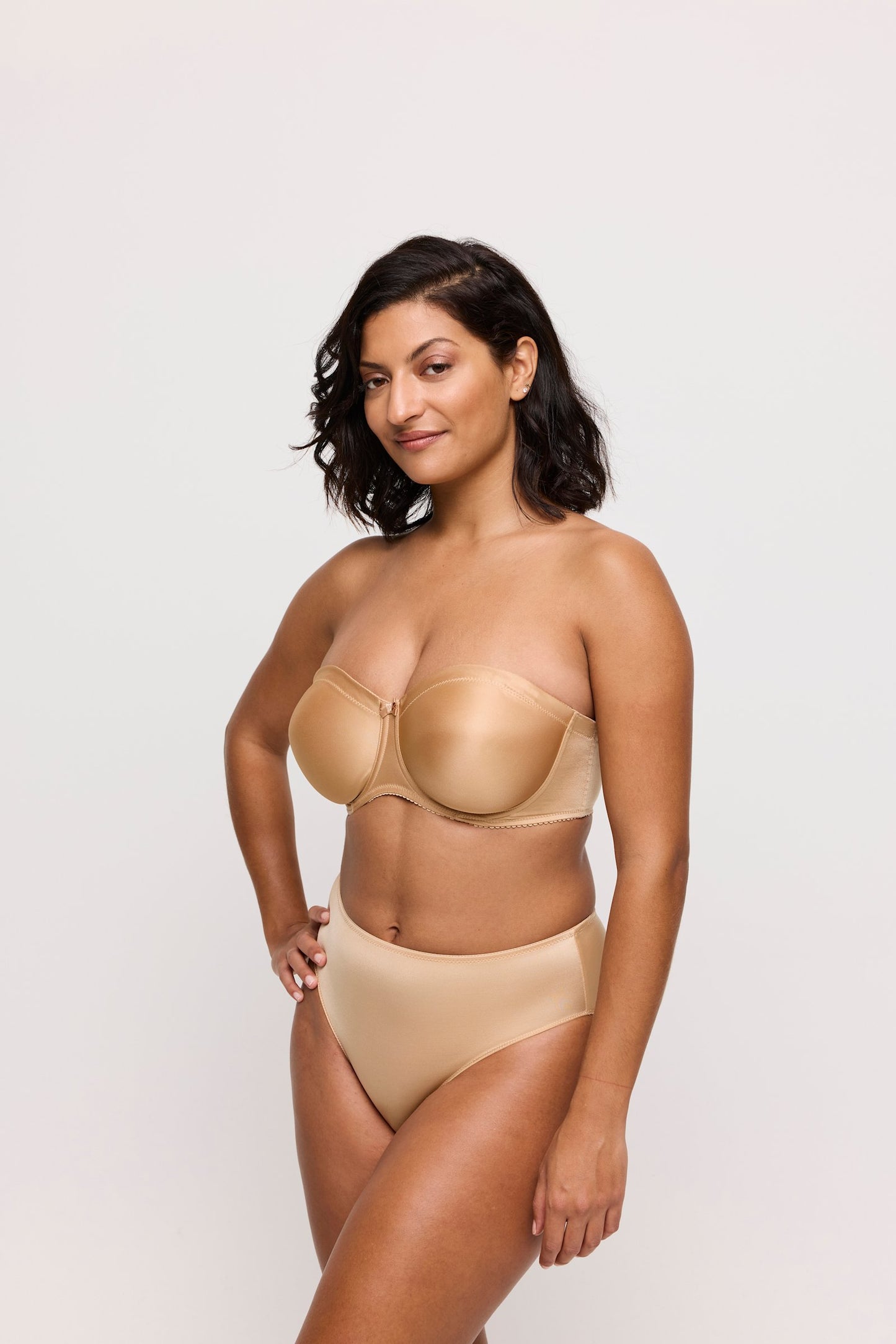 PrimaDonna Satin Full Brief on model in Cognac