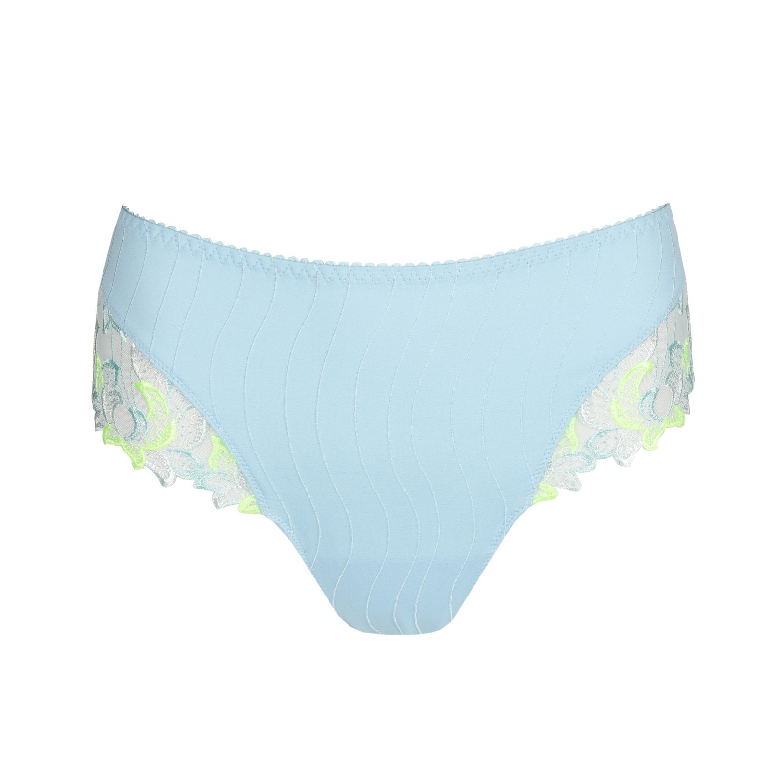 PrimaDonna Deauville Luxury Thong flat lay in Milky Blue