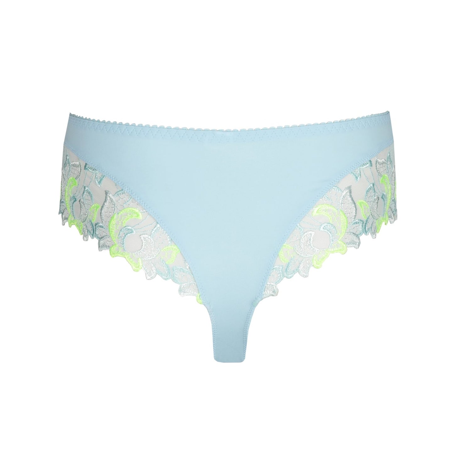PrimaDonna Deauville Luxury Thong flat lay in Milky Blue