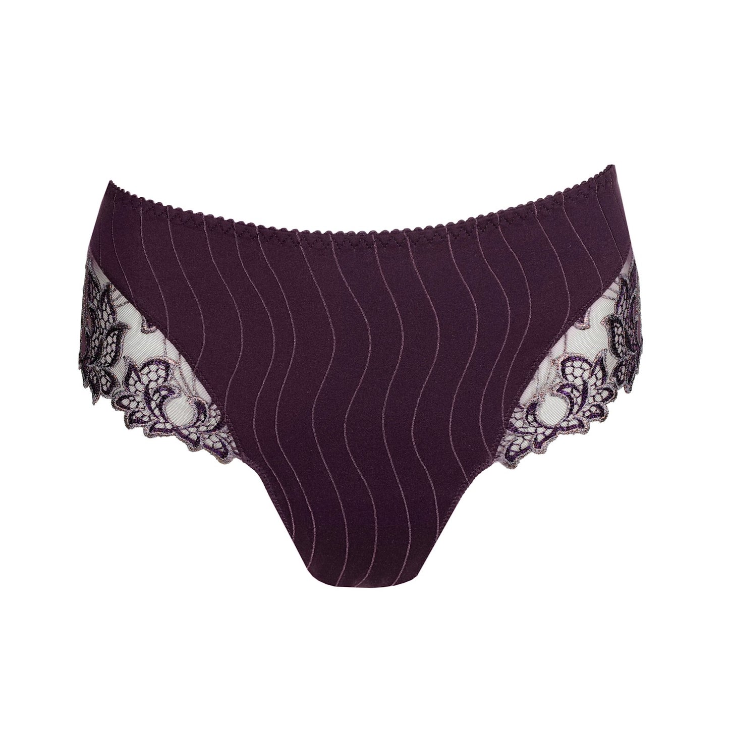 PrimaDonna Deauville Luxury Thong flat lay in Amethyst Gem