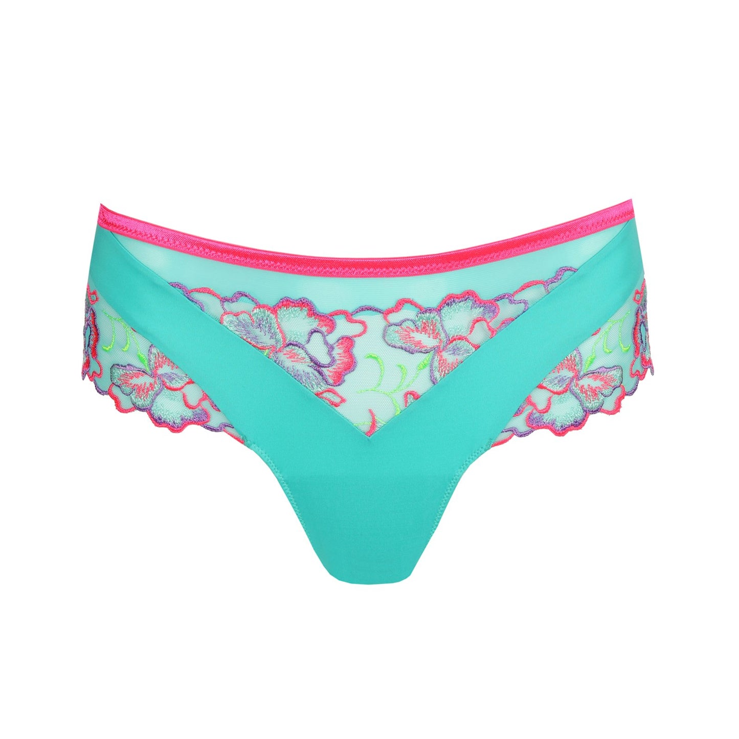 PrimaDonna Devdaha Luxury Thong flat lay in Mermaid