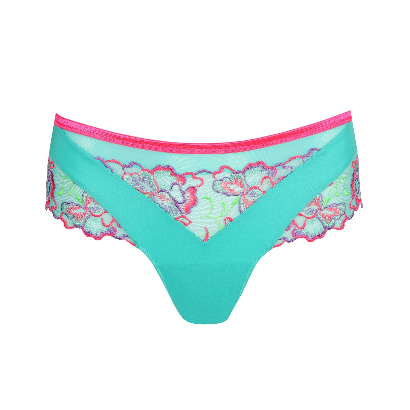 PrimaDonna Devdaha Luxury Thong flat lay in Mermaid