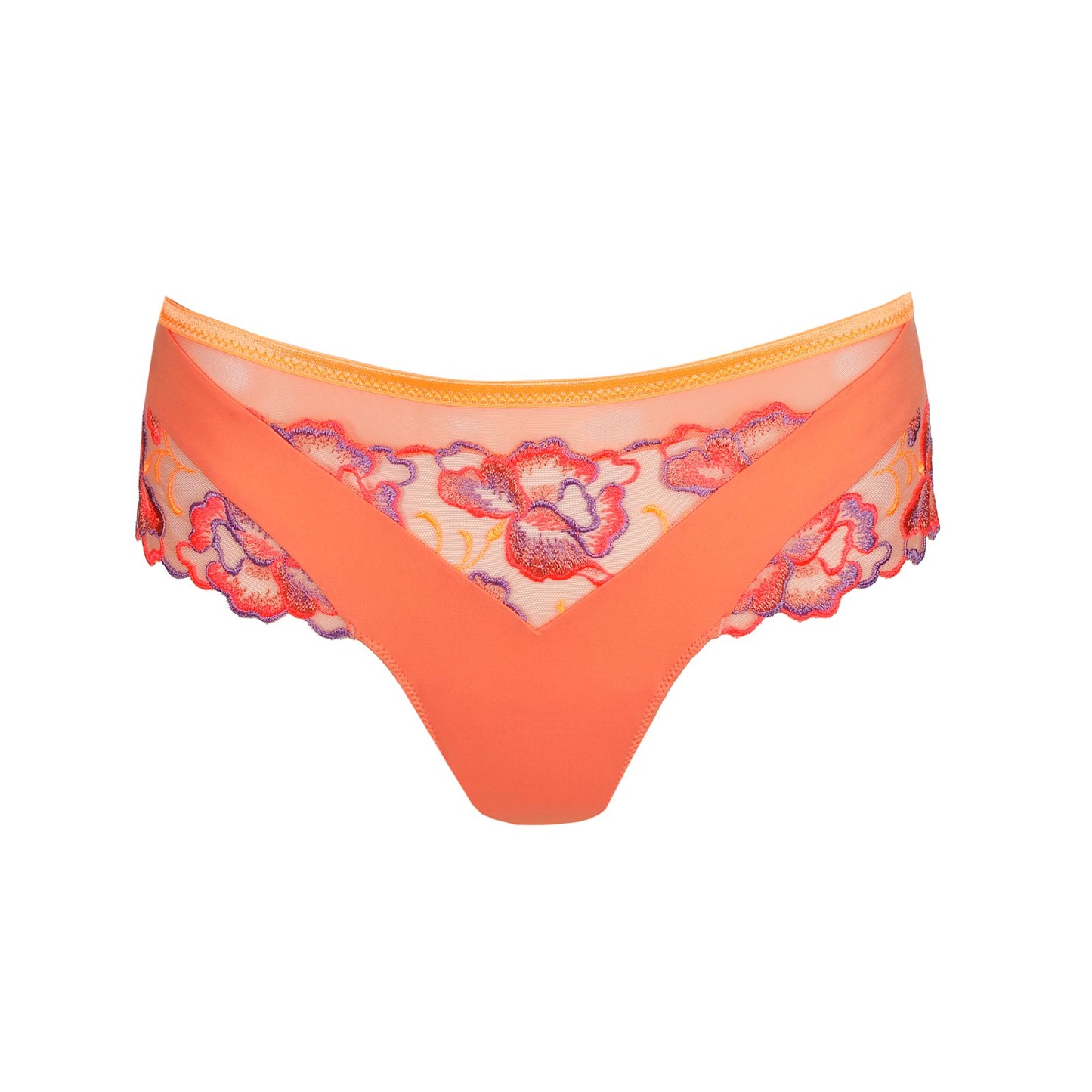 PrimaDonna Devdaha Luxury Thong flat lay in Sunset Blush