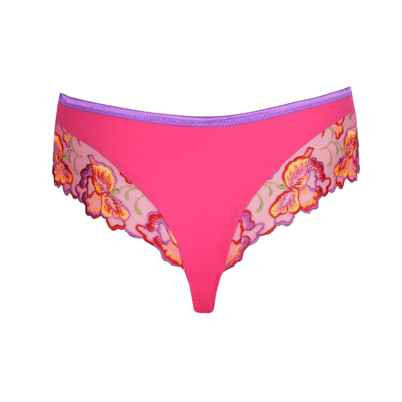 PrimaDonna Devdaha Luxury Thong flat lay in Very Berry