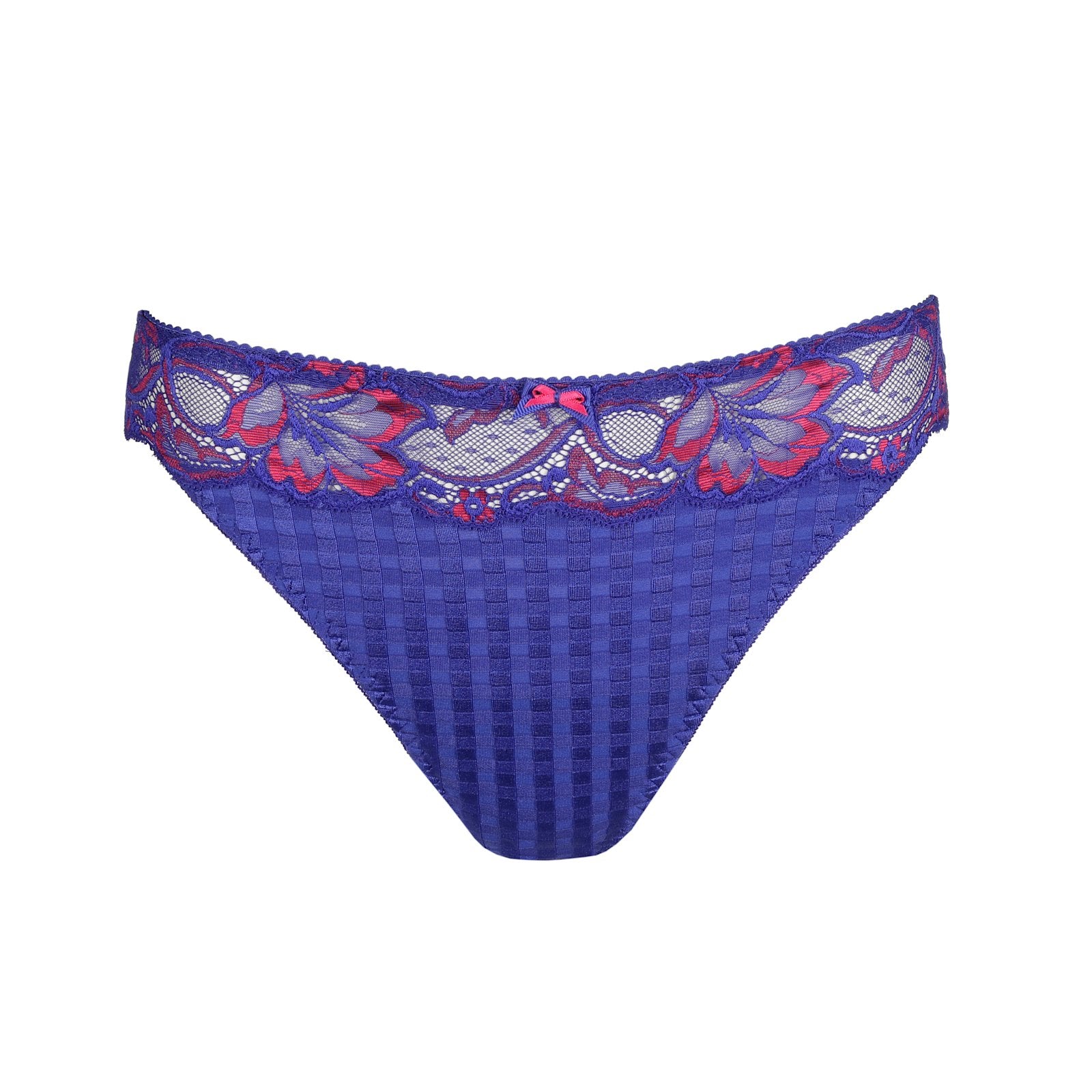 PrimaDonna Madison Thong flat lay in Blueberry Kiss