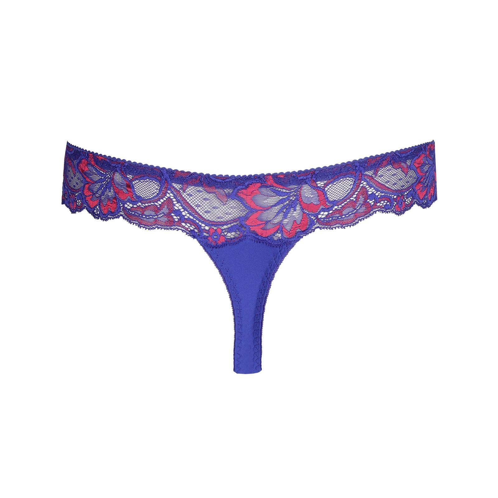 PrimaDonna Madison Thong flat lay in Blueberry Kiss