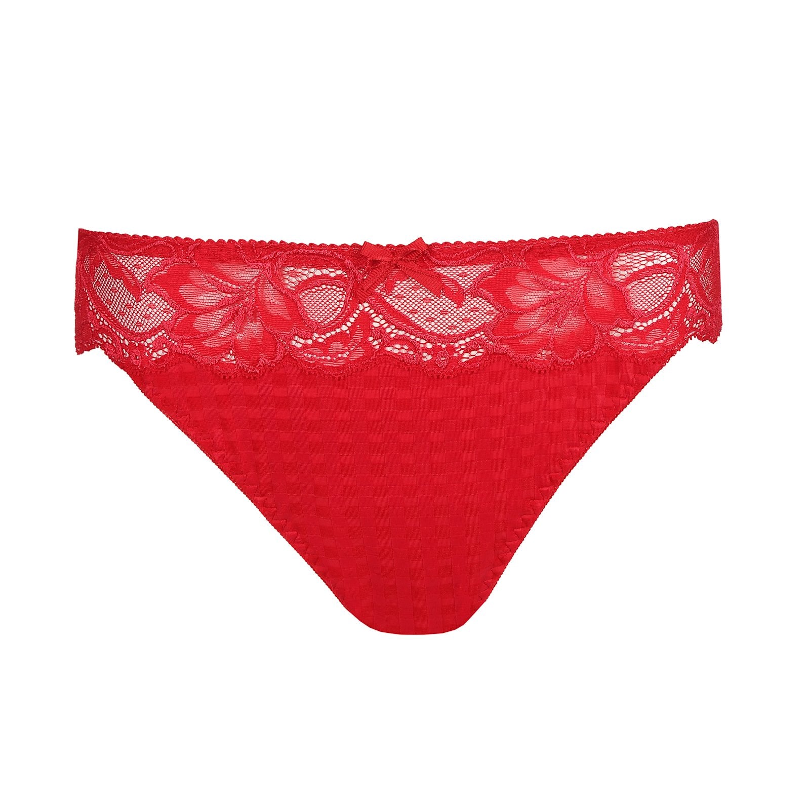 PrimaDonna Madison Thong flat lay in Scarlet