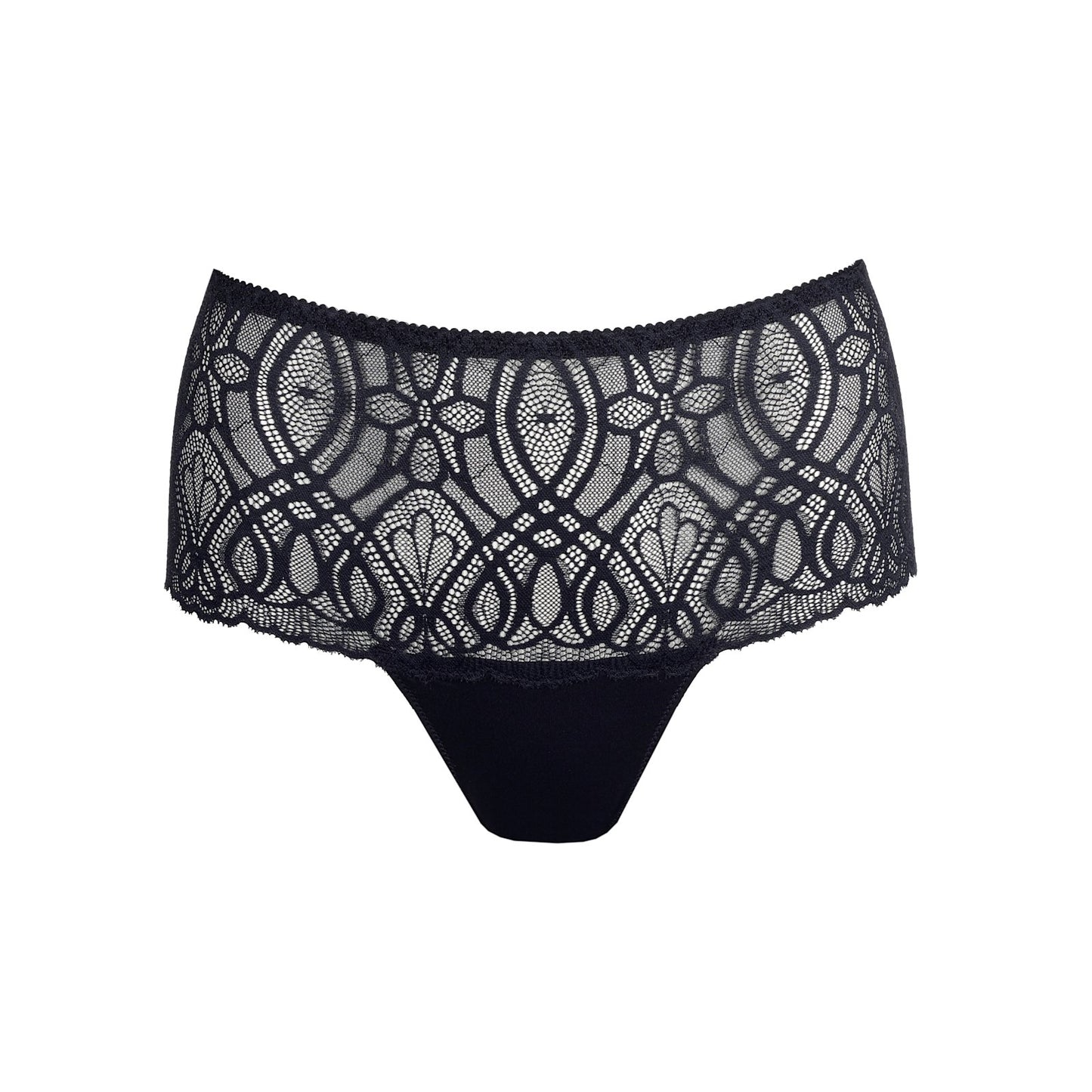 PrimaDonna Salerno Luxury Thong flat lay in Midnight Blue