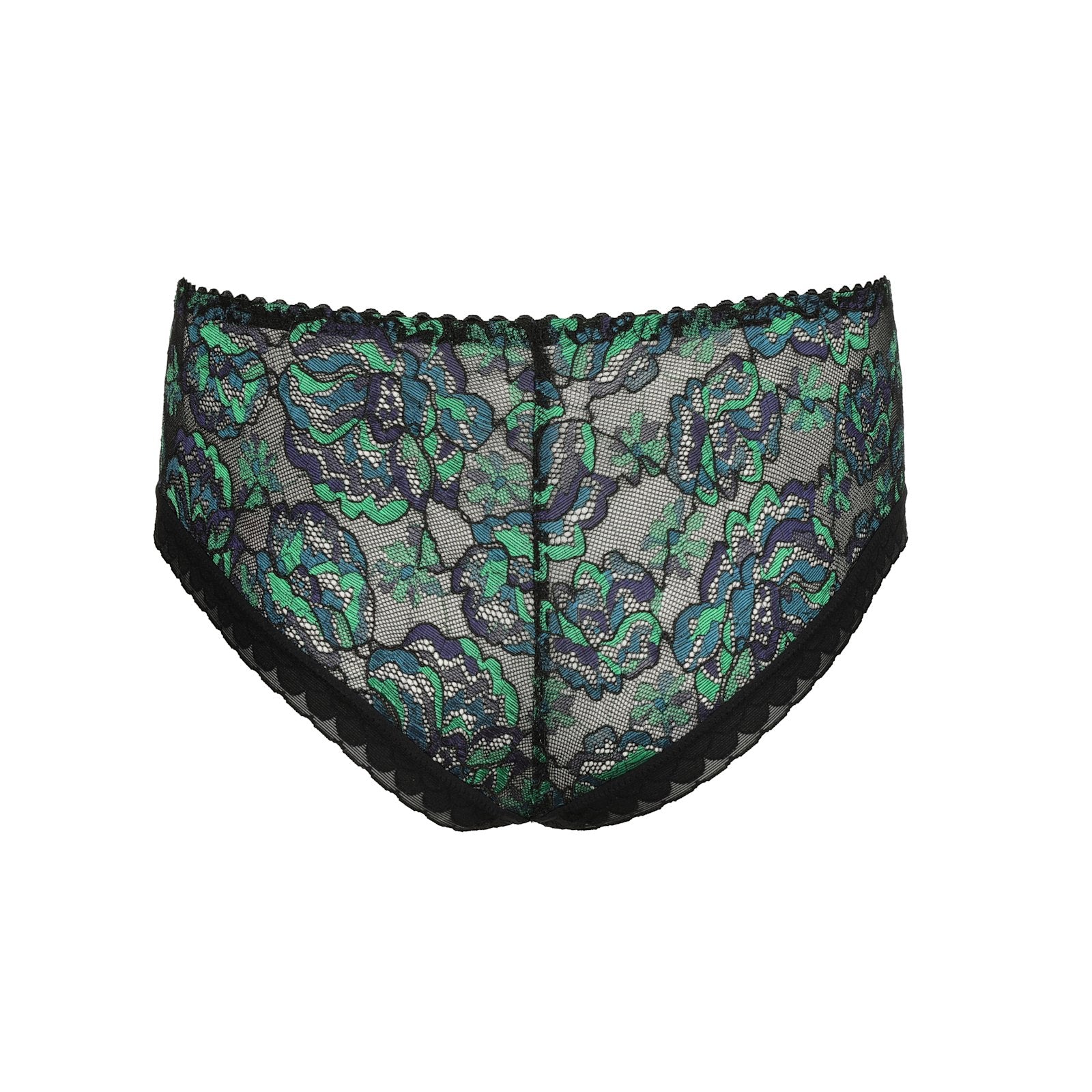 PrimaDonna San Angel Luxury Thong flat lay in Peacock Feather