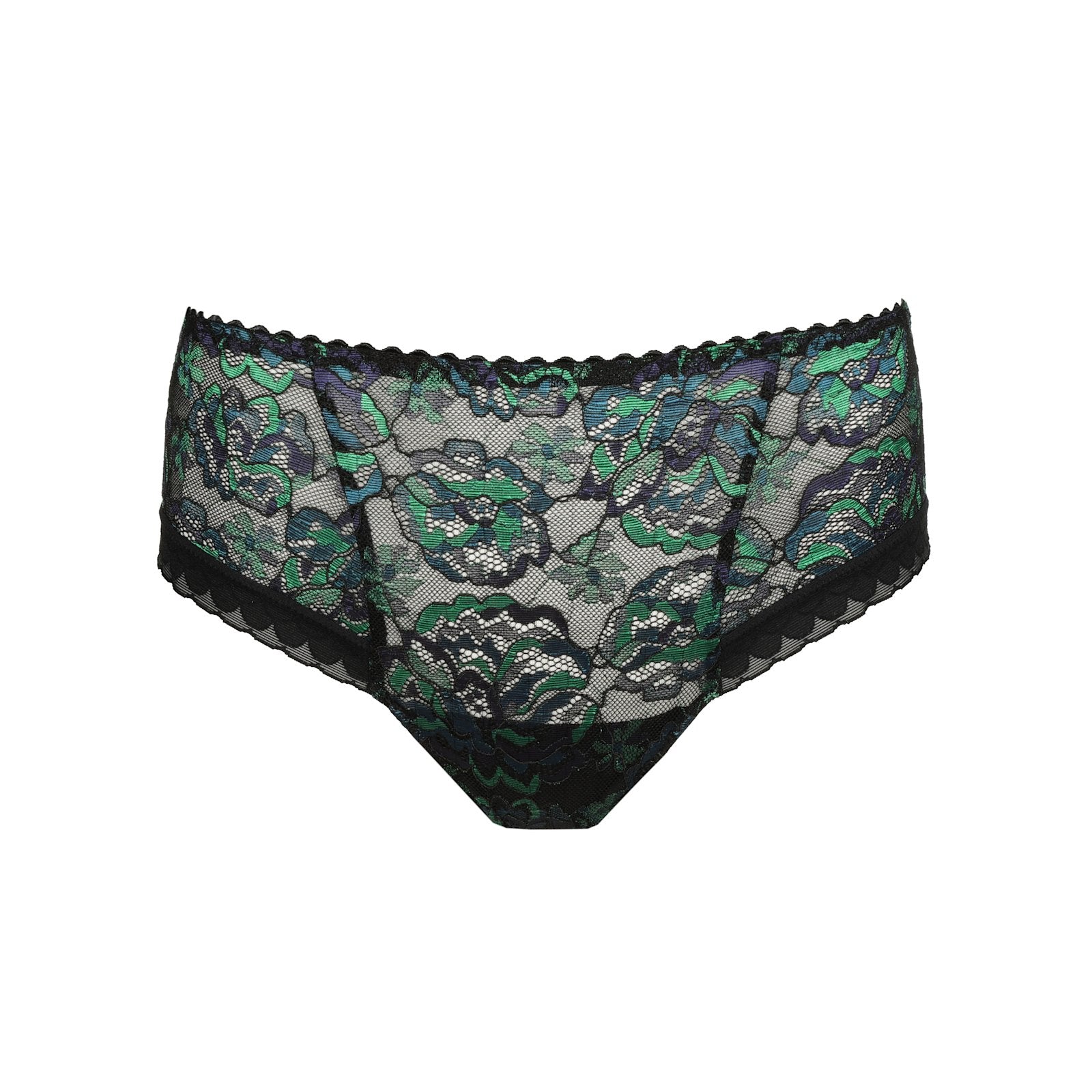 PrimaDonna San Angel Luxury Thong flat lay in Peacock Feather
