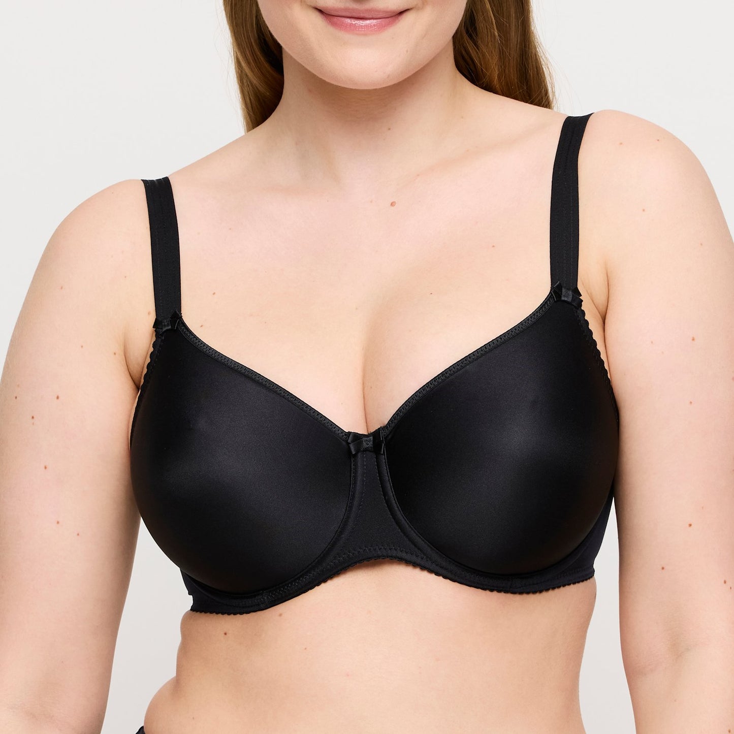 PrimaDonna Satin Padded Full Cup Bra in Black