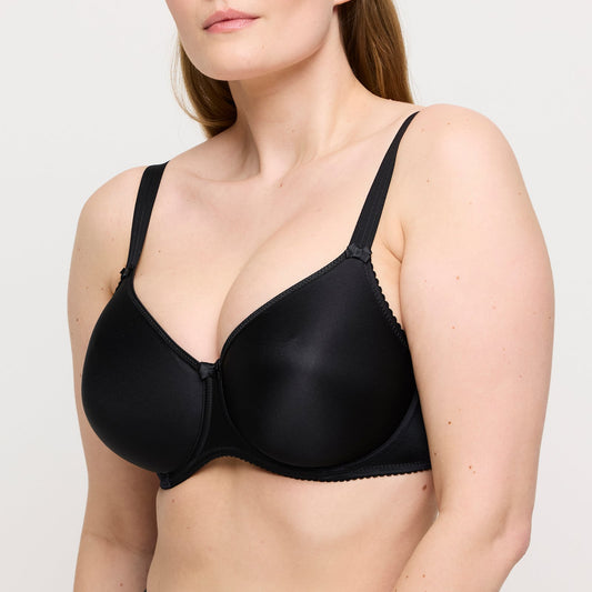 PrimaDonna Satin Padded Full Cup Bra in Black