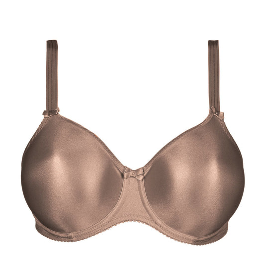 PrimaDonna Satin Padded Full Cup Bra flat lay in Ebony