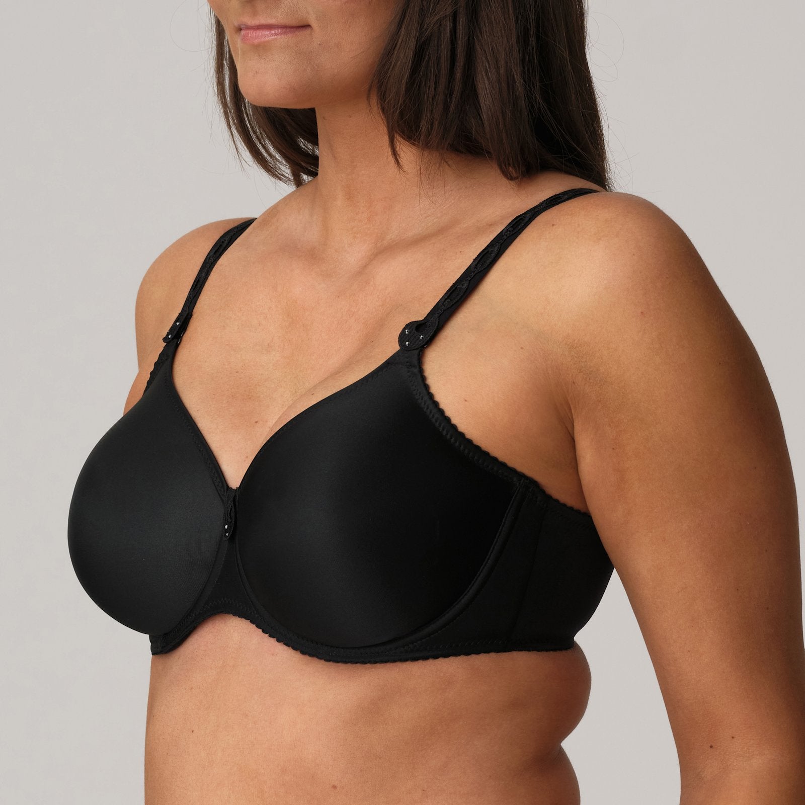 PrimaDonna Satin Padded Full Cup Bra in Black
